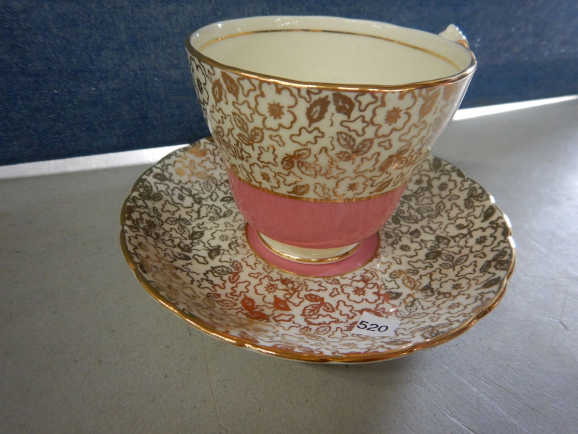 ANTIQUE TEACUP & SAUCER- MADE IN ENGLAND - FINE BONE CHINA "ROYAL CHELSEA" - #3776A - Image 2 of 5