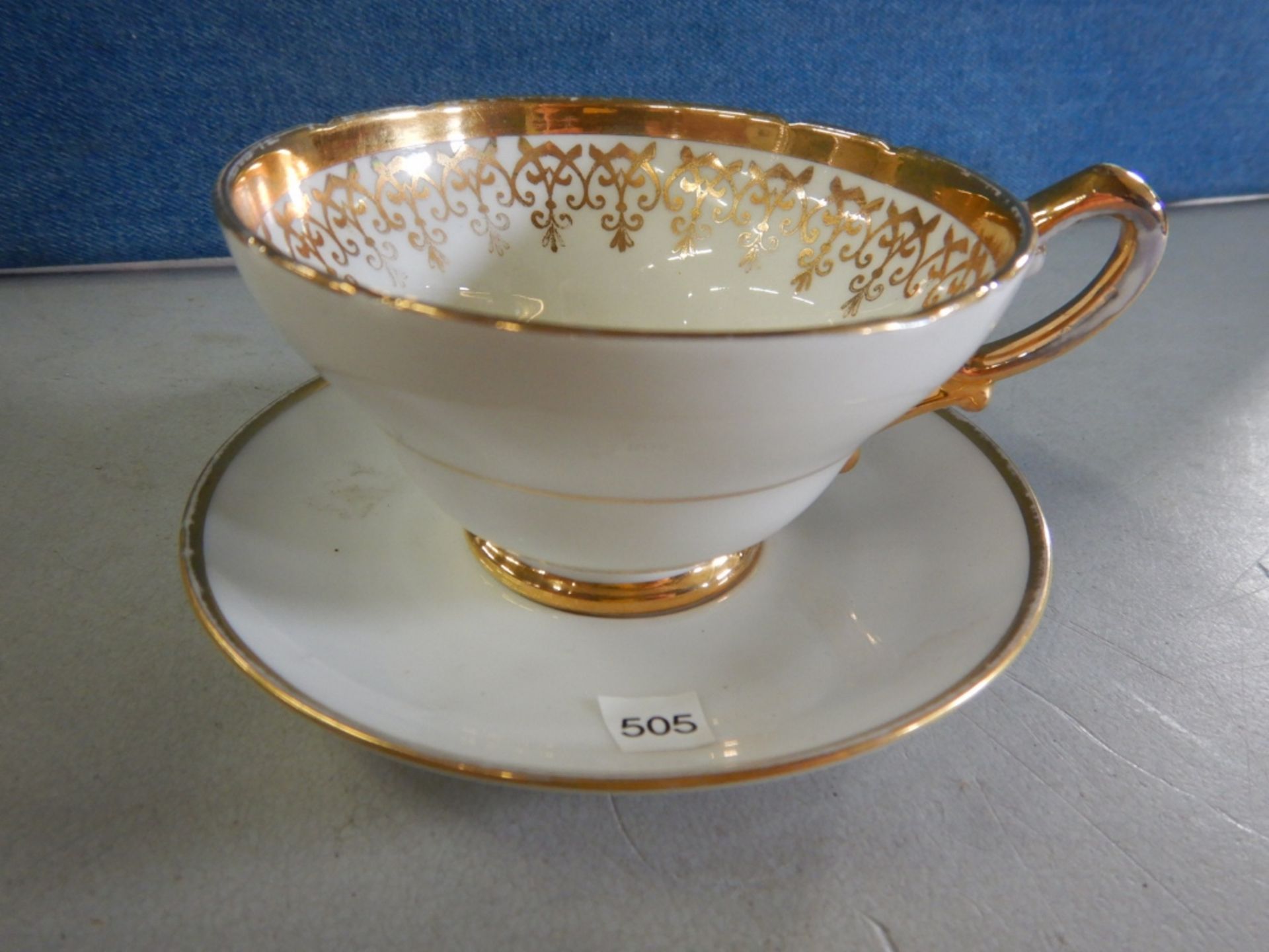 ANTIQUE TEACUPS & SAUCERS - MADE IN ENGLAND - LOT OF 2 - FINE BONE CHINA EST. 1875 "STANLEY" - - Image 8 of 13