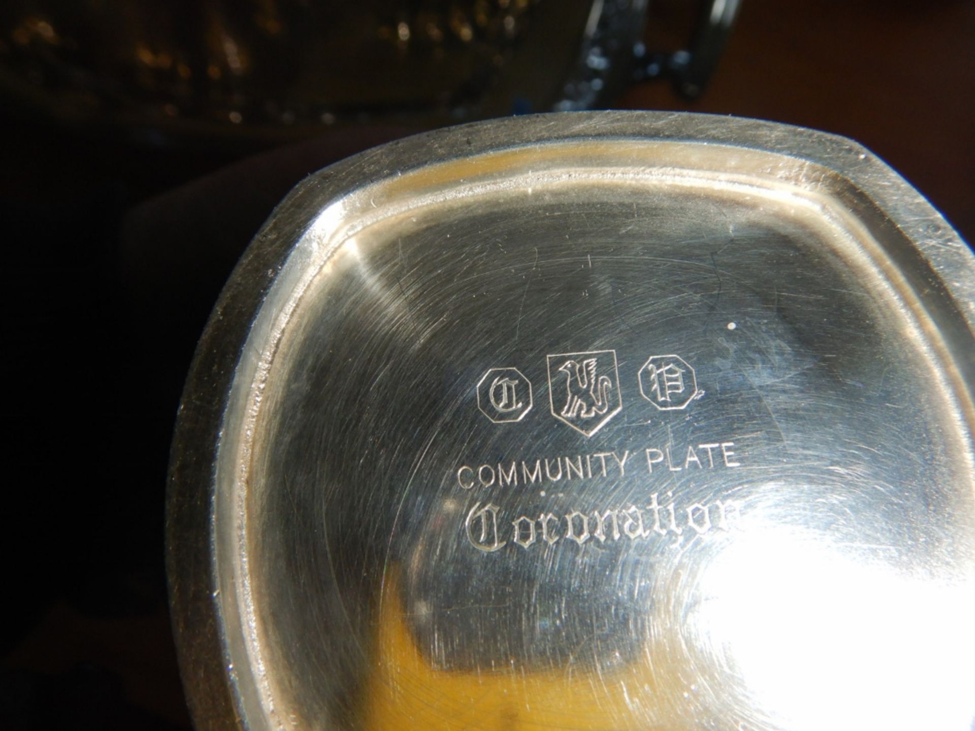 ANTIQUE "COMMUNITY PLATE CORONATION" SILVER TEA SERVICE - Image 3 of 3