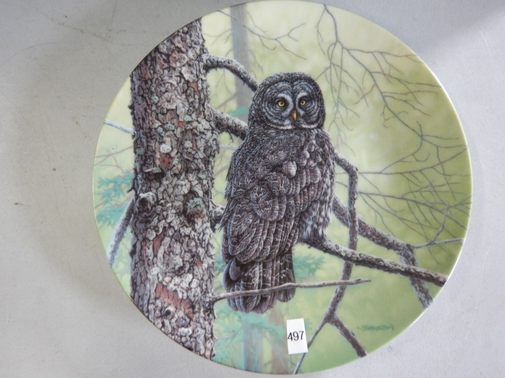 COLLECTOR PLATES BY JIM BEAUDOIN - SET OF 2 - OWLS #9443B - "THE EASTERN SCREECH OWL", #15359A - " - Image 6 of 9