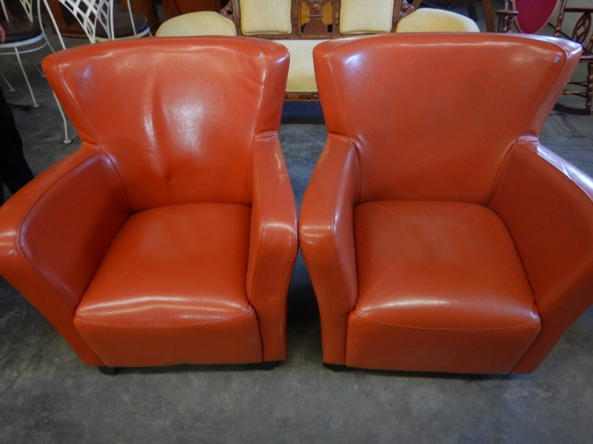 GENTLEMAN'S CHAIRS (2) - BURNT ORANGE - Image 8 of 9