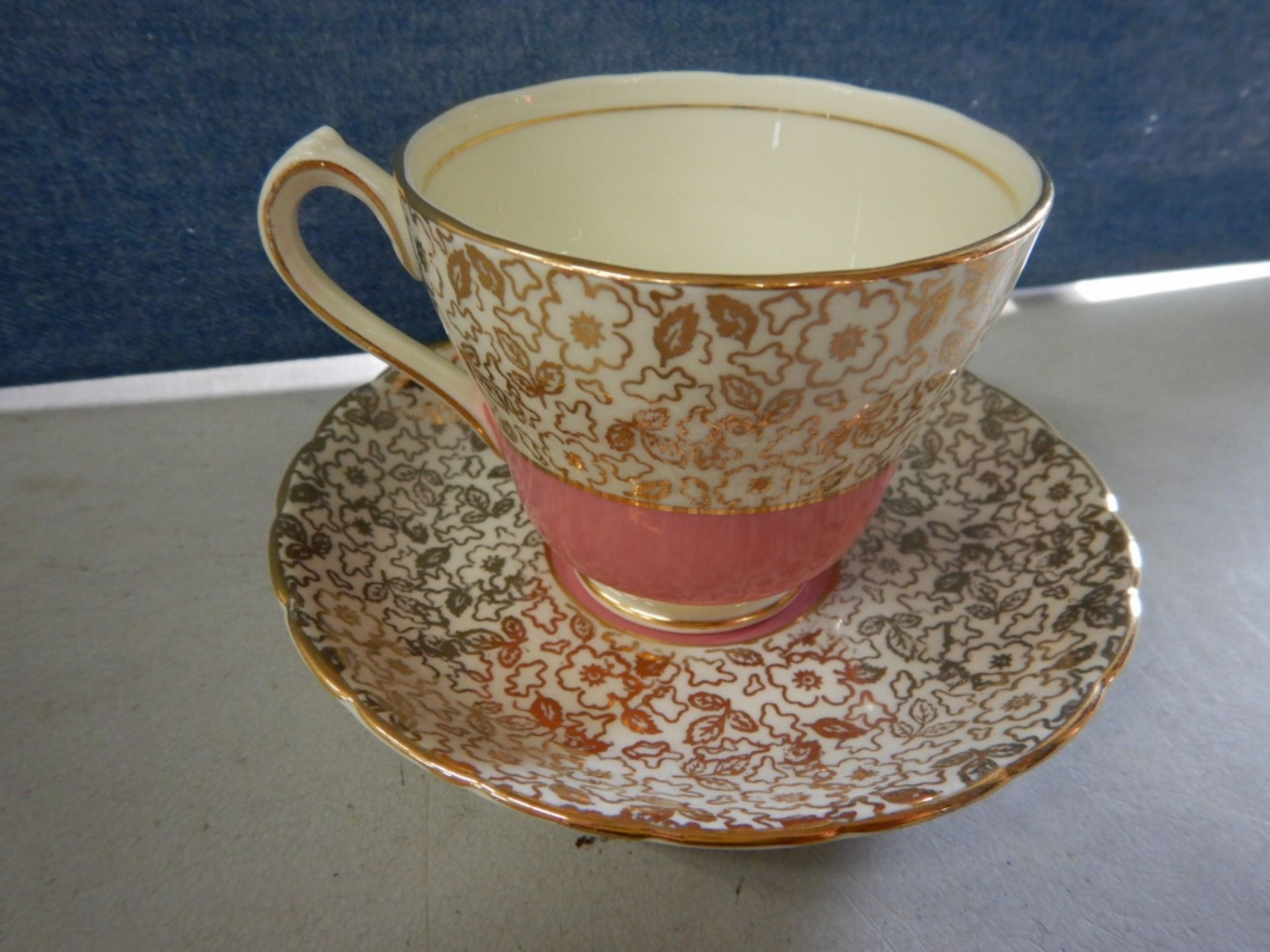 ANTIQUE TEACUP & SAUCER- MADE IN ENGLAND - FINE BONE CHINA "ROYAL CHELSEA" - #3776A - Image 3 of 5