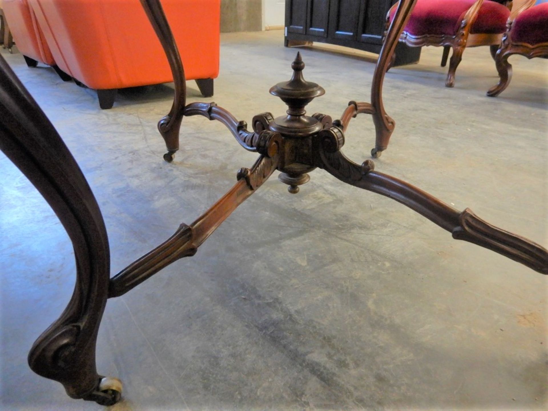 ANTIQUE PARLOR TABLE - BIRD'S EYE MAPLE - Image 5 of 9