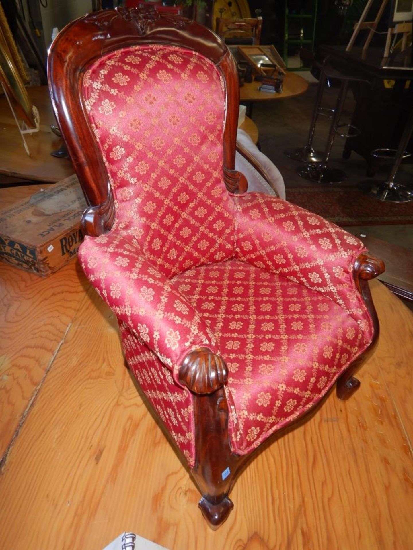 ANTIQUE DOLL CHAIR W/ANTIQUE DOLL - Image 2 of 5