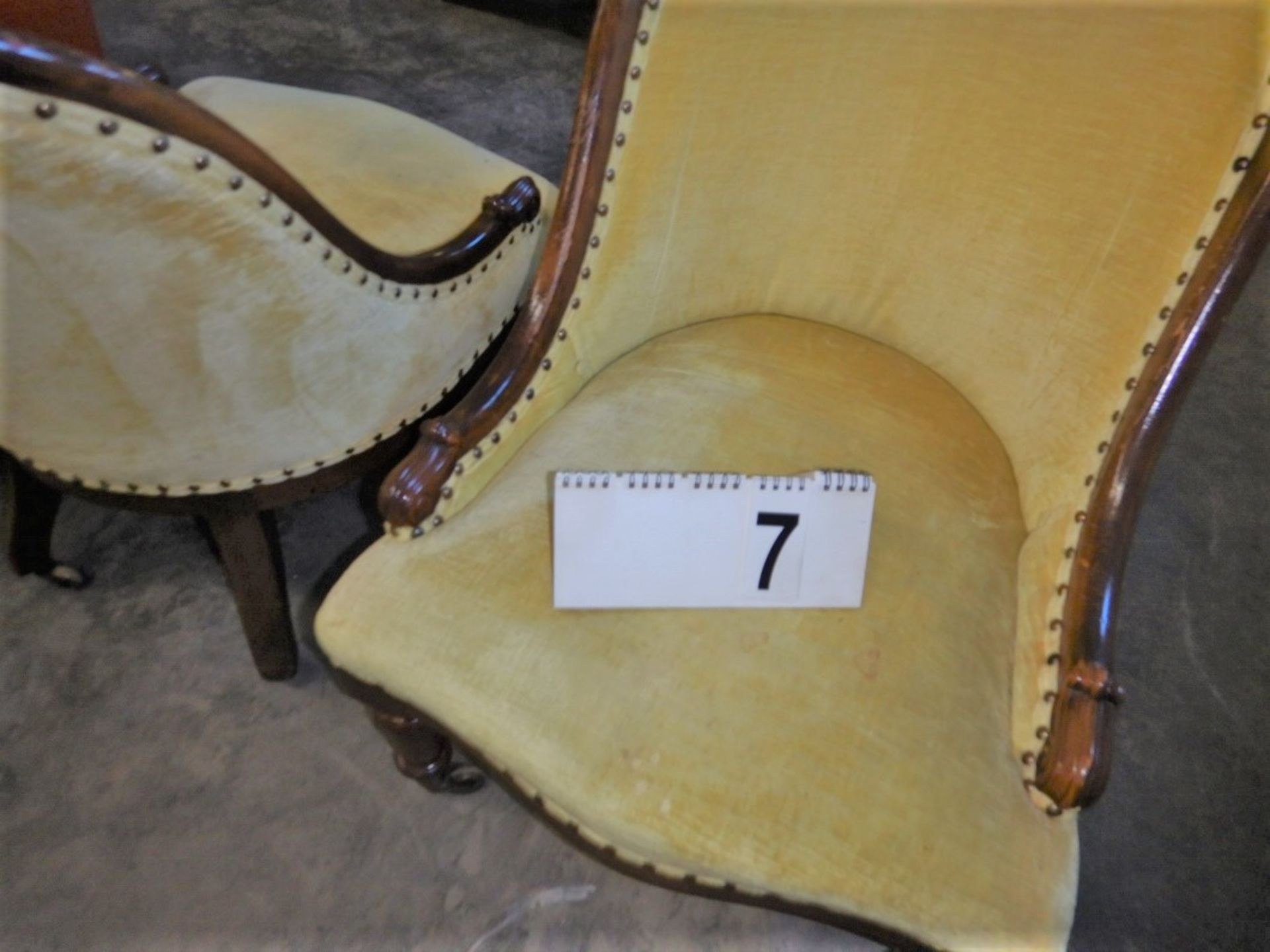 ANTIQUE PARLOR CHAIRS (2) - YELLOW