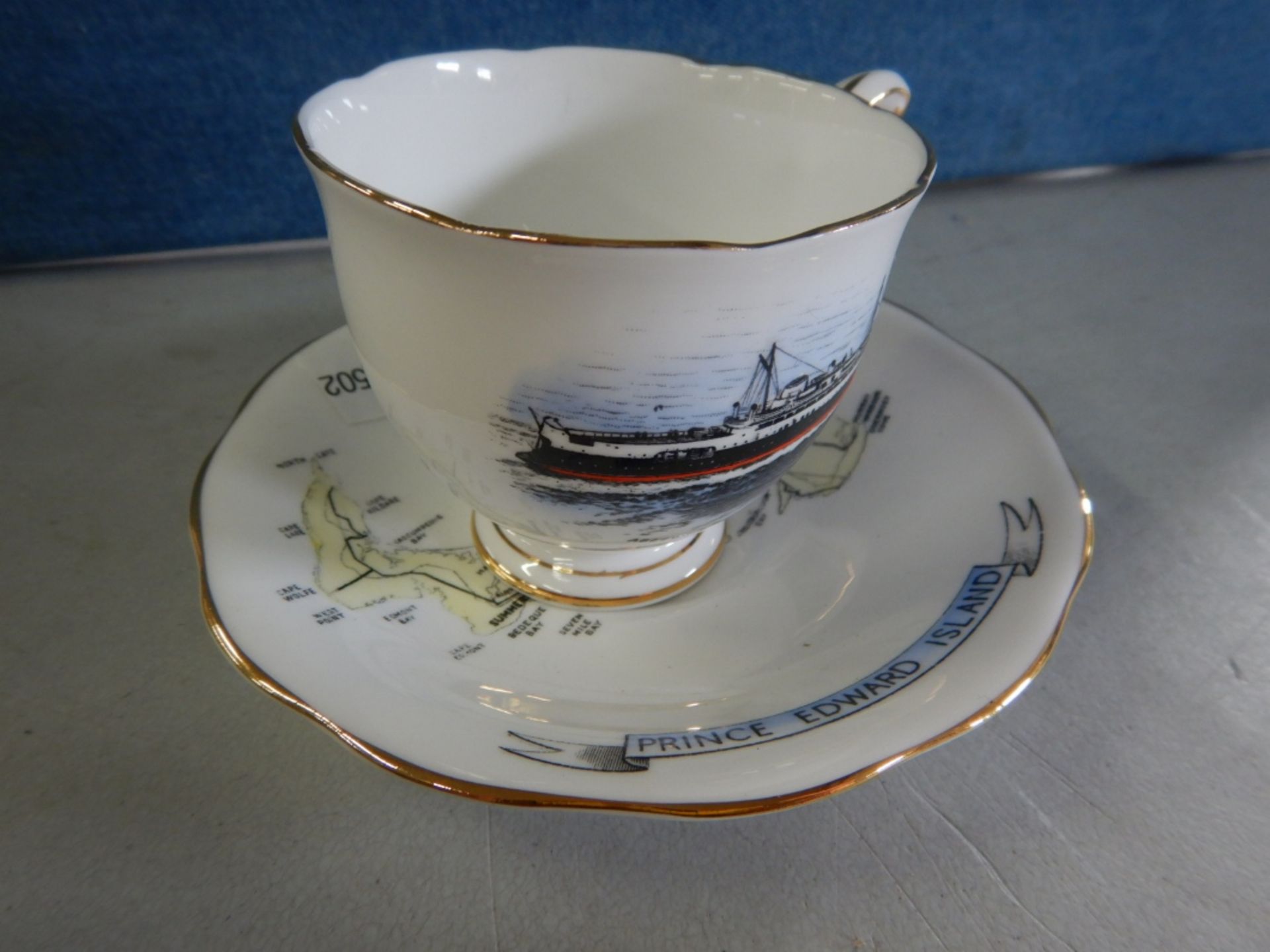 ANTIQUE TEACUPS & SAUCERS - MADE IN ENGLAND - LOT OF 3 - FINE BONE CHINA "PRINCE EDWARD ISLAND" - - Image 11 of 15