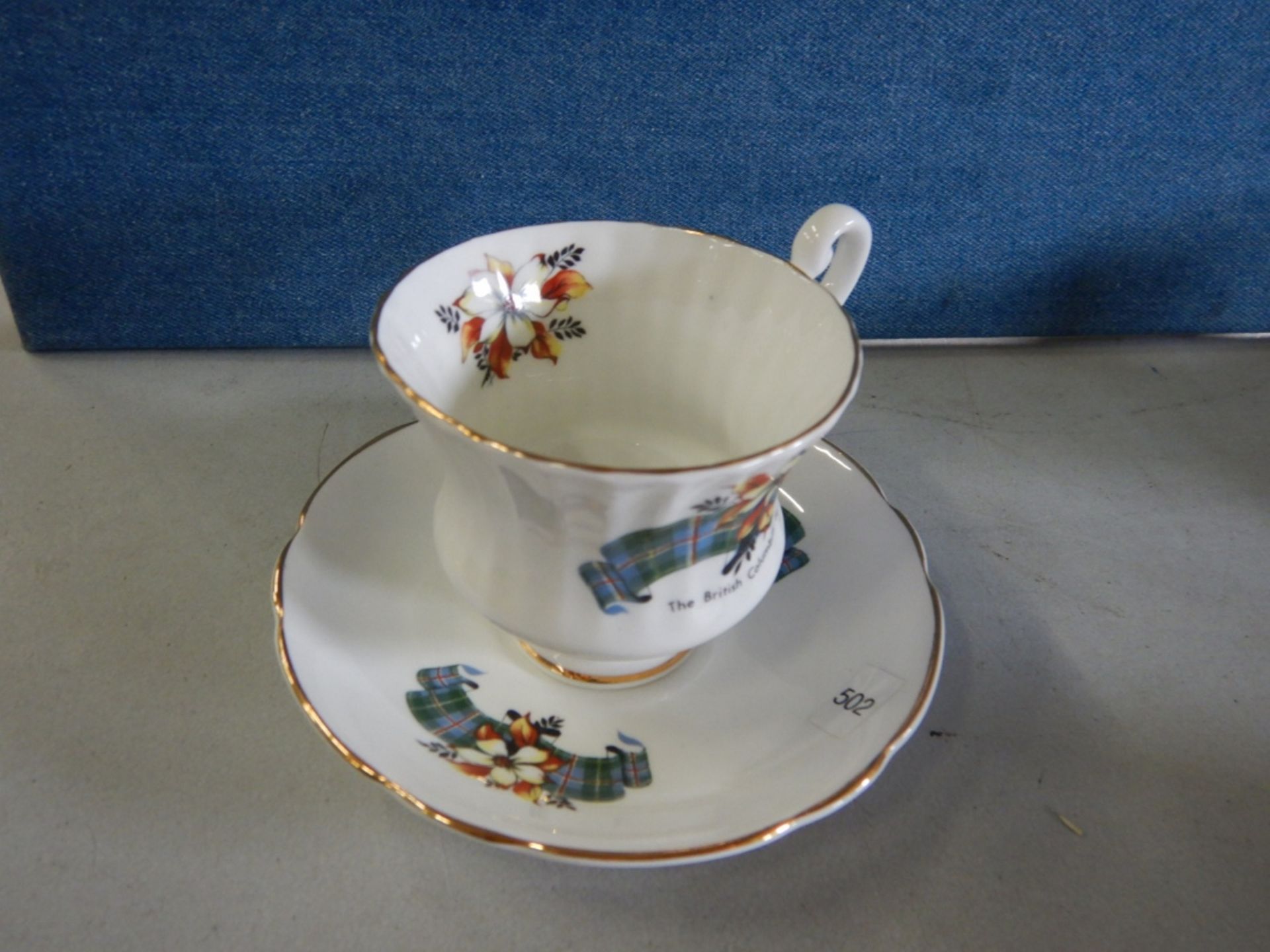 ANTIQUE TEACUPS & SAUCERS - MADE IN ENGLAND - LOT OF 3 - FINE BONE CHINA "PRINCE EDWARD ISLAND" - - Image 6 of 15