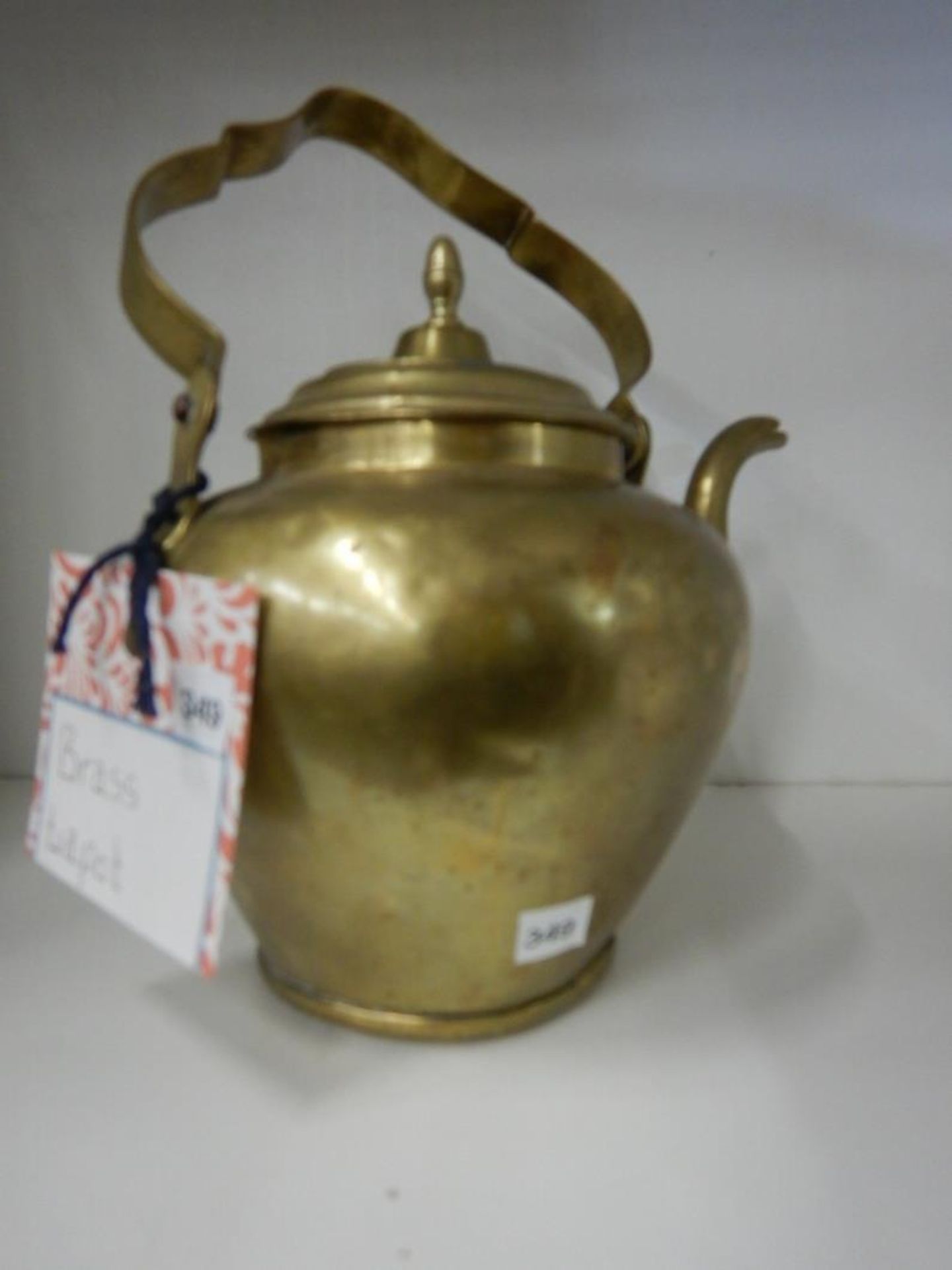 ANTIQUE BRASS TEAPOT - Image 2 of 6