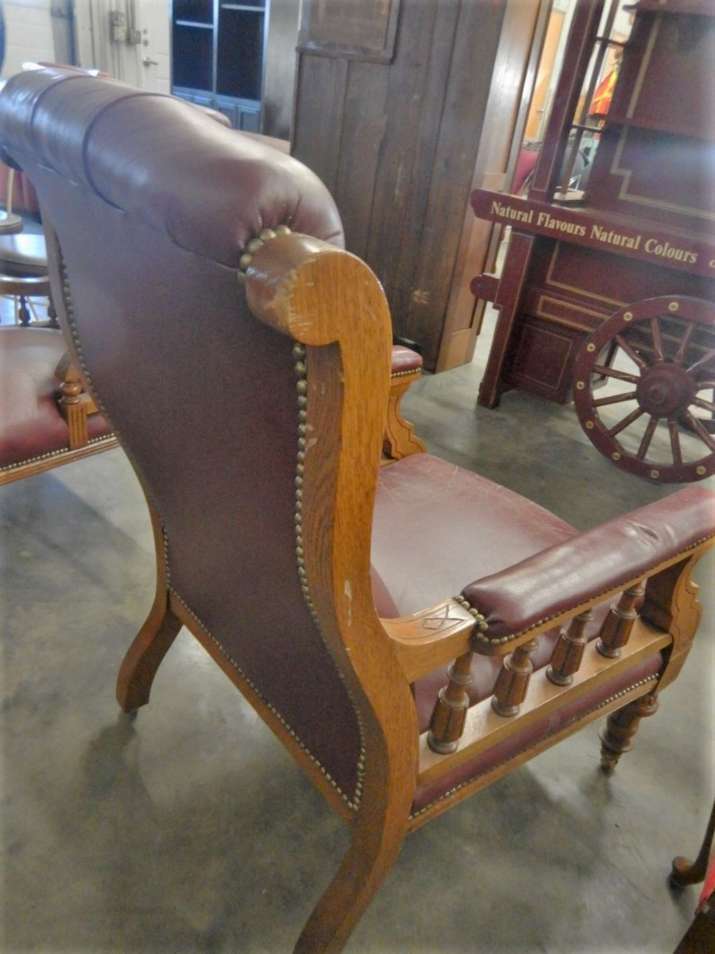 ANTIQUE LEATHER VICTORIAN HIS & HER LOUNGE CHAIRS (2) - Image 6 of 15