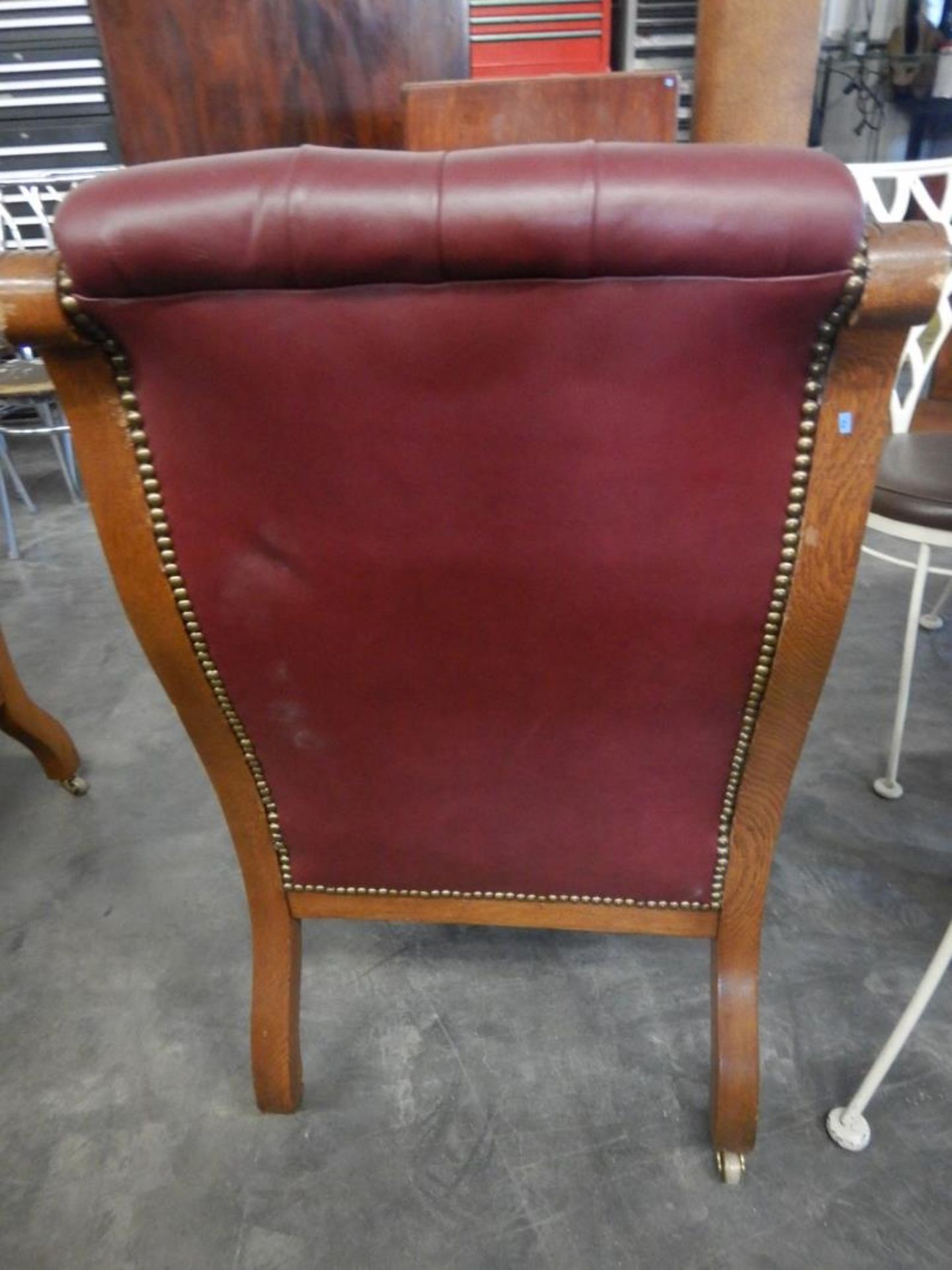 ANTIQUE LEATHER VICTORIAN HIS & HER LOUNGE CHAIRS (2) - Image 13 of 15