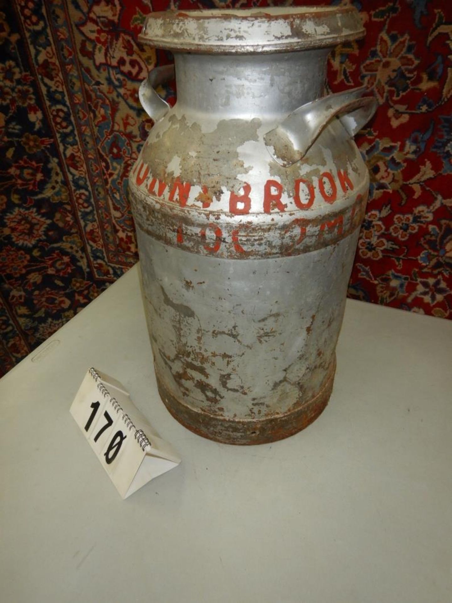 ANTIQUE LARGE CREAM CAN - 8 GALLON - Image 2 of 3