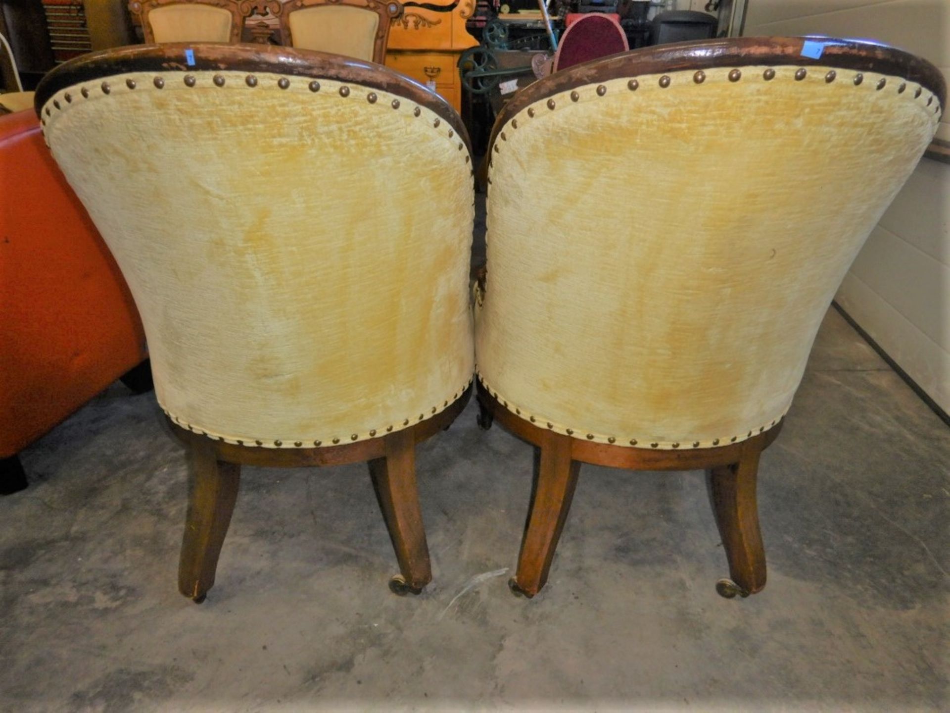 ANTIQUE PARLOR CHAIRS (2) - YELLOW - Image 11 of 13