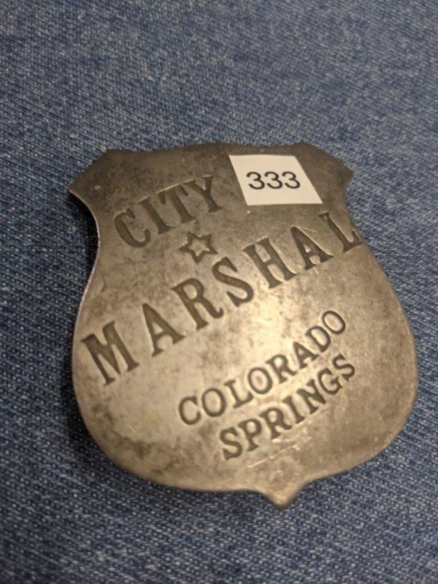ANTIQUE SILVER MARSHALL BADGE - "COLORADO SPRINGS" - Image 6 of 6