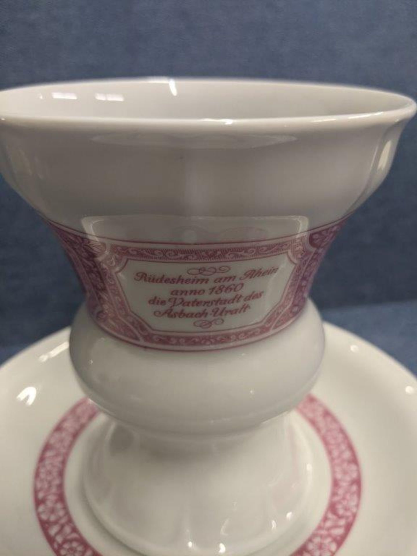 ANTIQUE UNUSUAL TALL CUP & SAUCER - Image 2 of 4