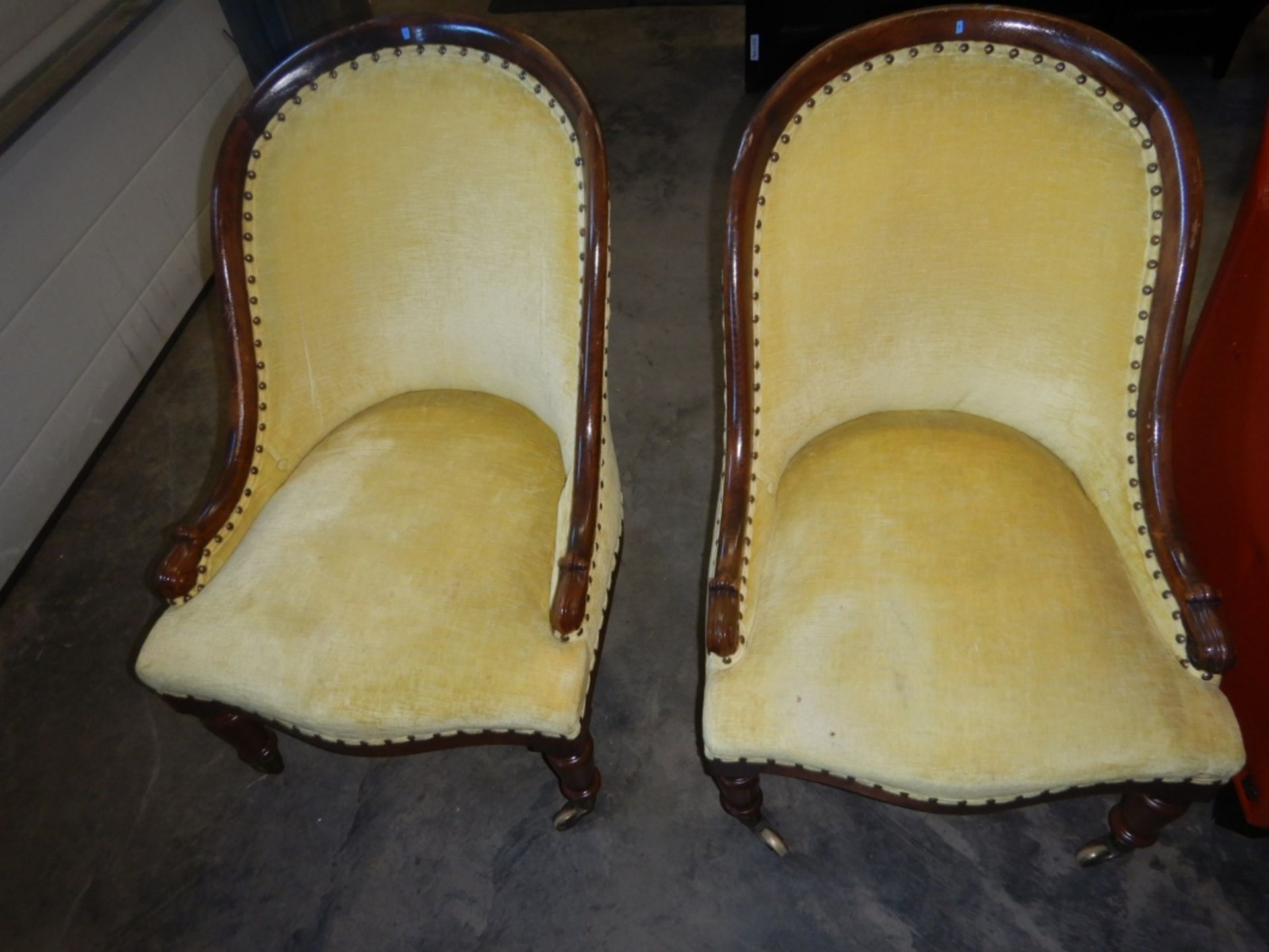 ANTIQUE PARLOR CHAIRS (2) - YELLOW - Image 6 of 13