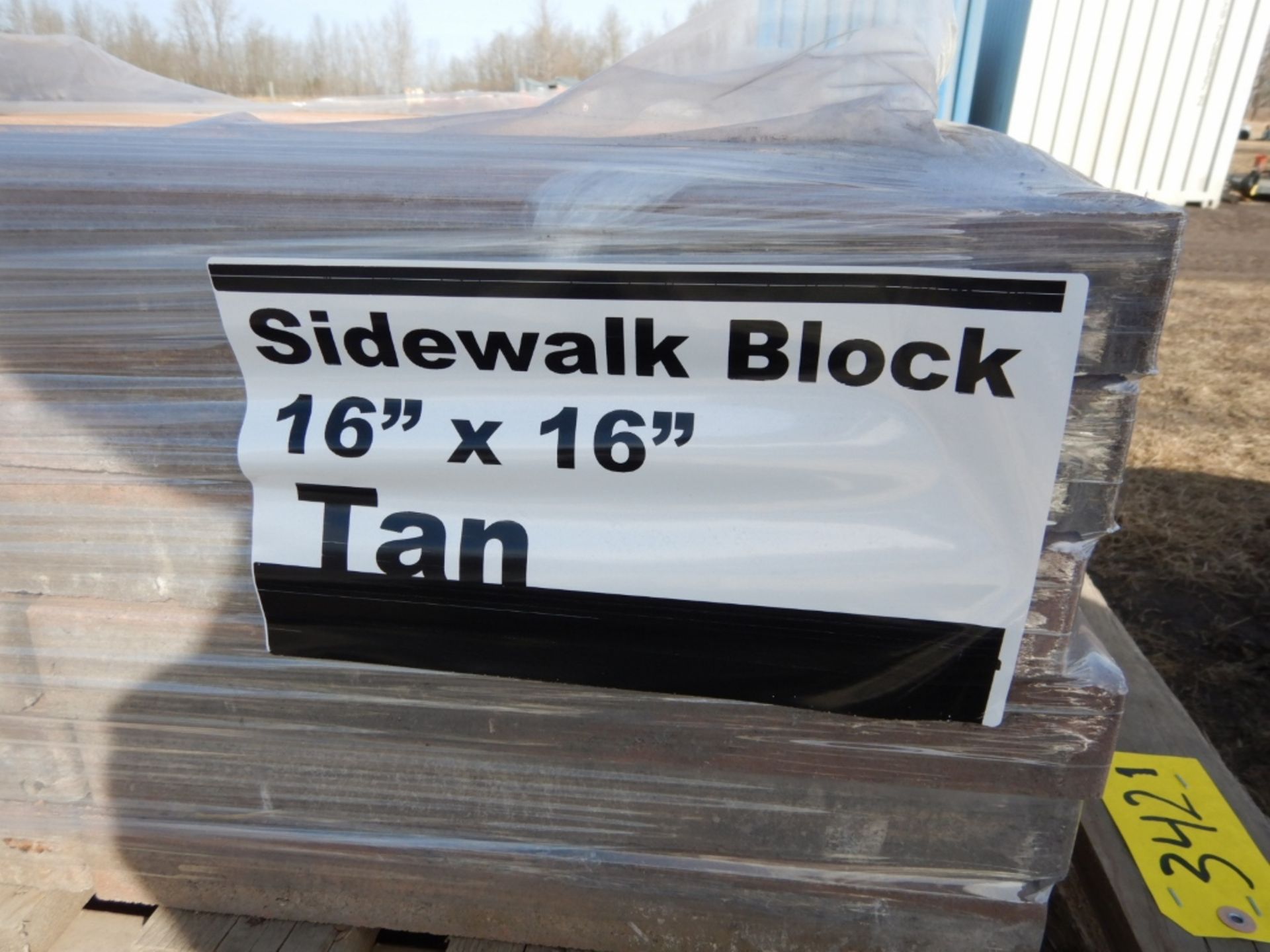 PALLET OF 36 TAN SIDEWALK BLOCKS 16INX16IN - SMOOTH FINISH - Image 4 of 5