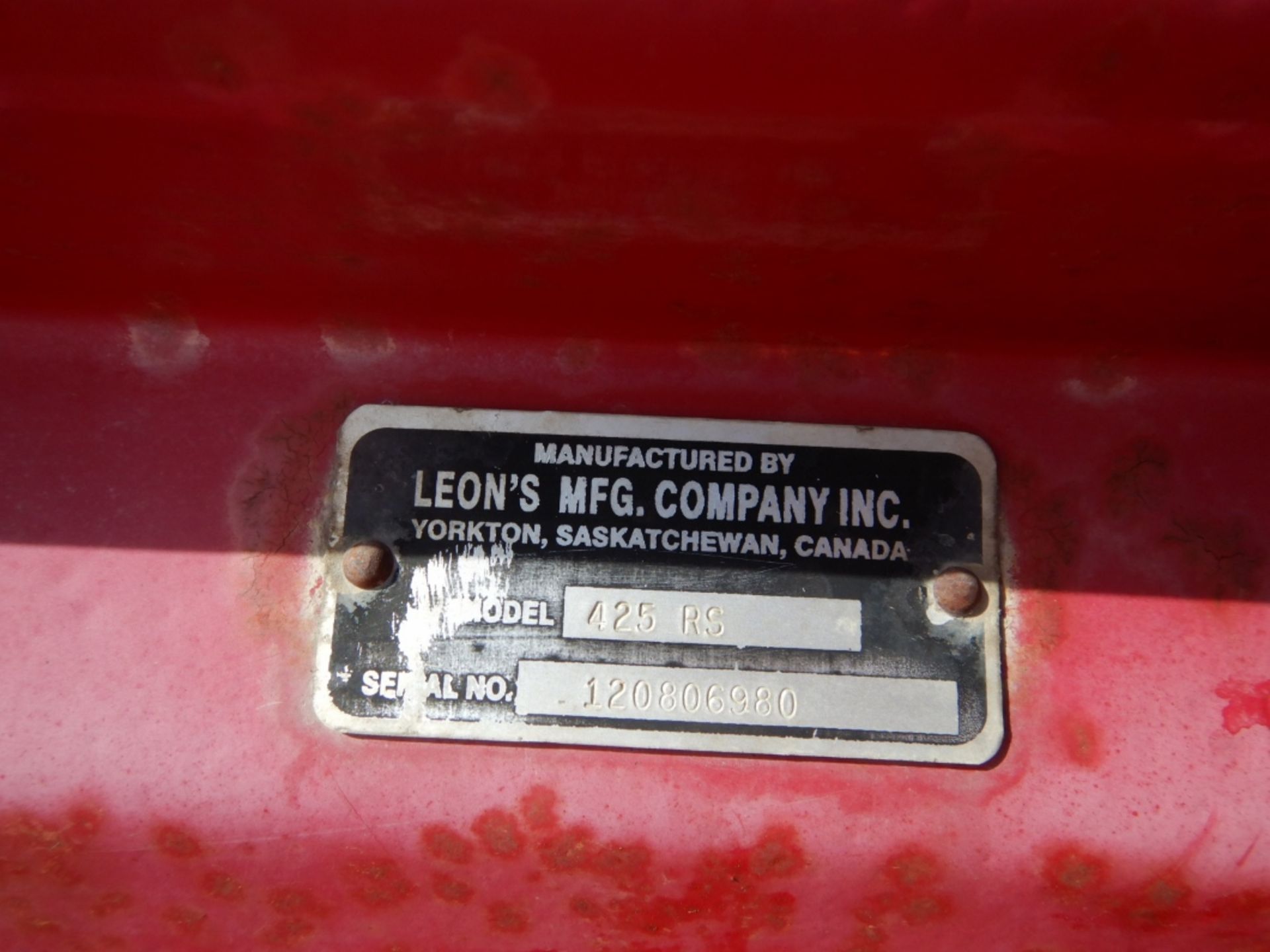 LEON 425RS SILVERSPREADER MANURE SPREADER W/ VERTICAL BEATER, HYD. PUSH, 425/65R22.5 RUBBER, S/N - Image 3 of 13