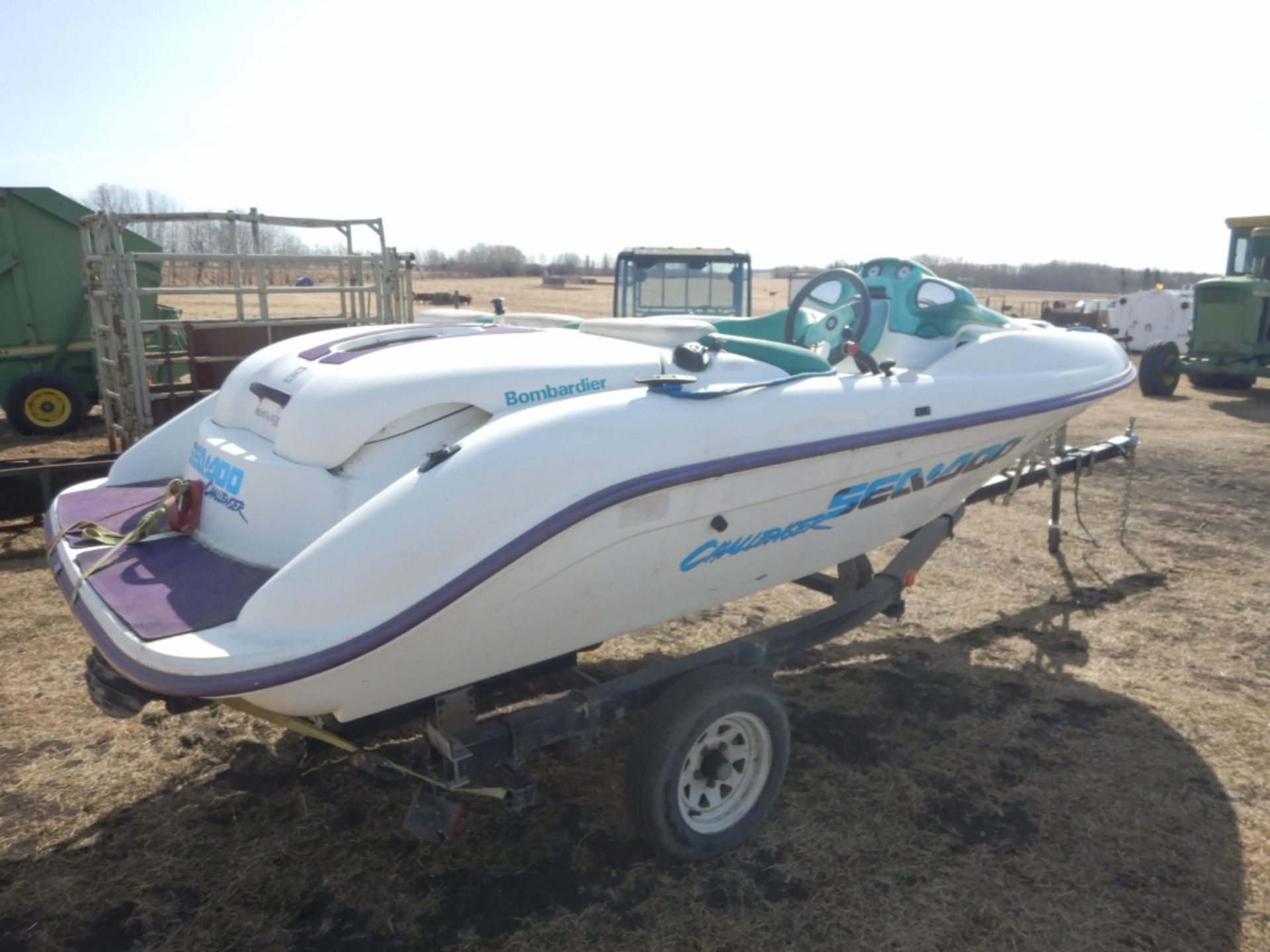 SEAD-DOO CHALLENGER INBOARD JET BOAT (REPAIRS NEEDED) W/ TRAILER - Image 4 of 13