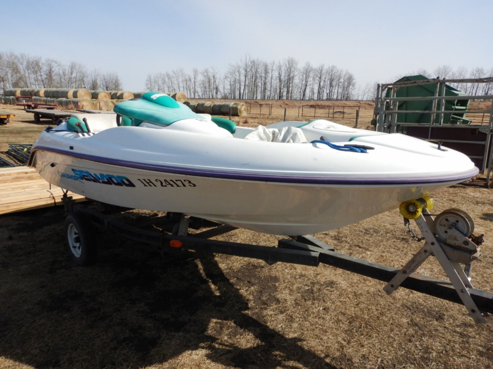 SEAD-DOO CHALLENGER INBOARD JET BOAT (REPAIRS NEEDED) W/ TRAILER - Image 5 of 13