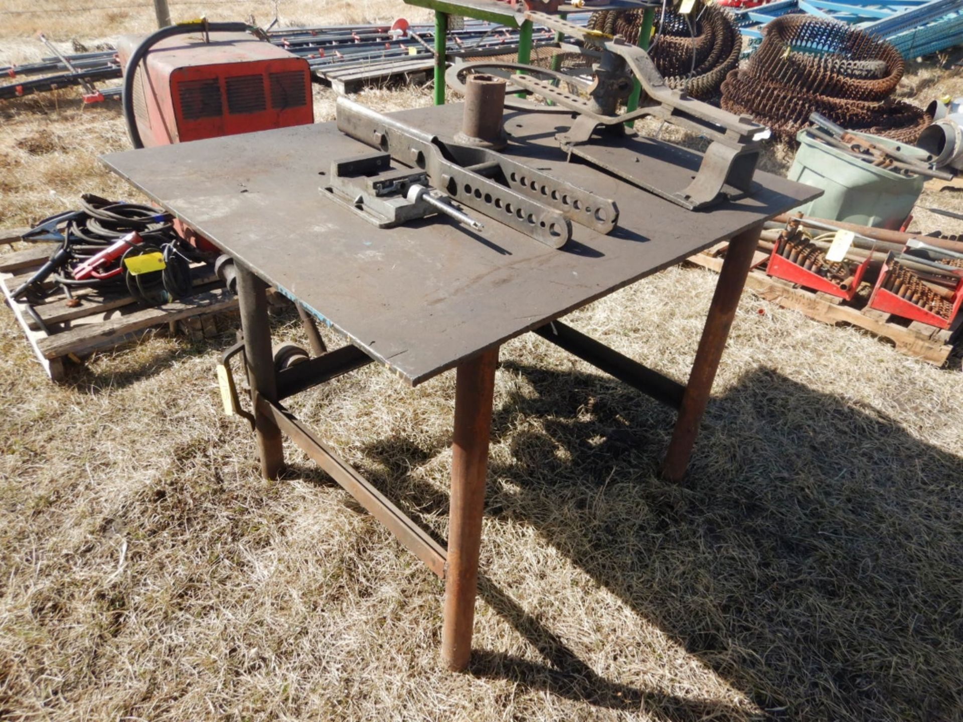 STEEL WELDING TABLE 40IN X 48IN W/ RADIUS BENDER AND SHOES