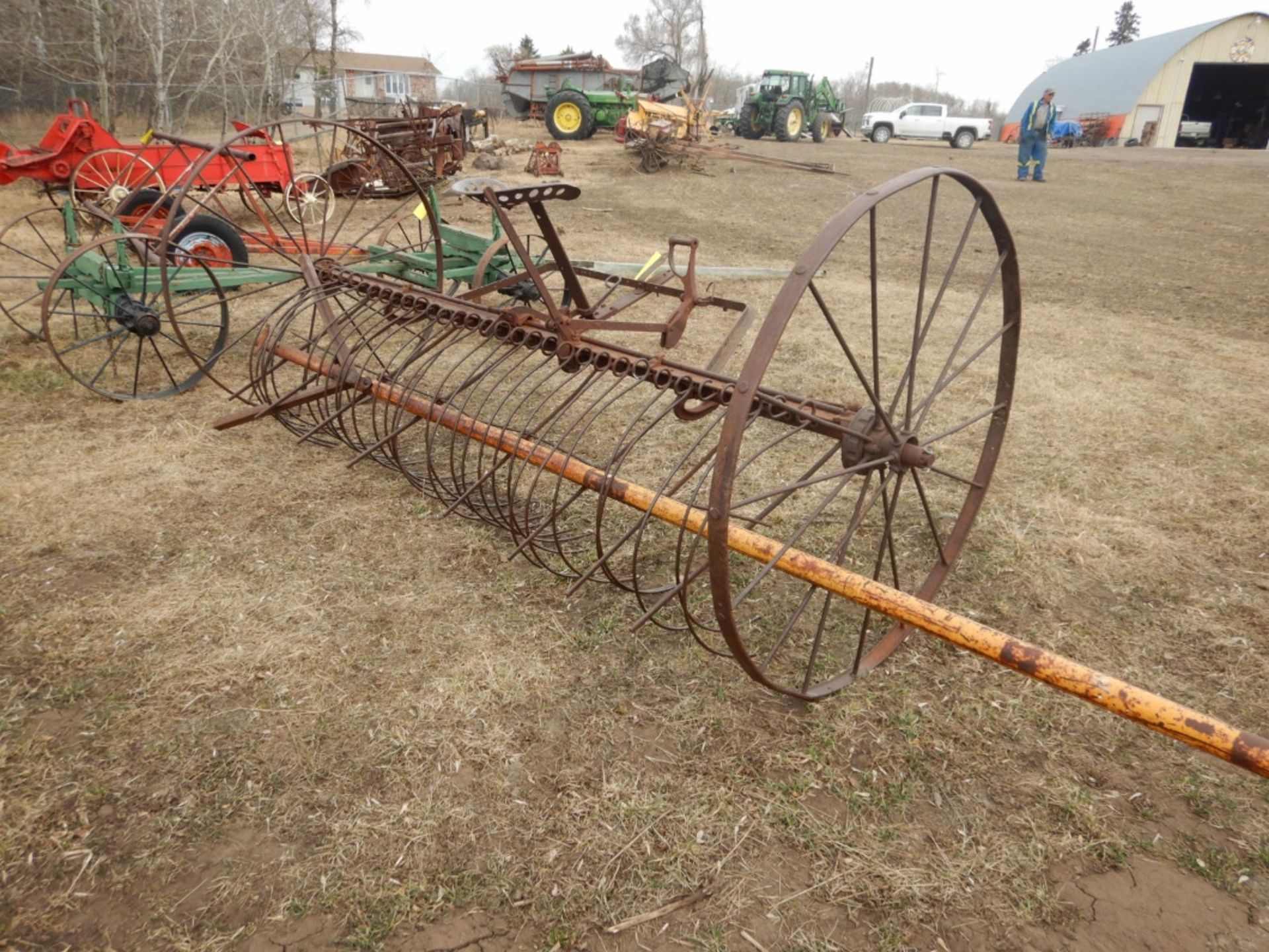 McCORMICK 12 FT HORSE DRAWN HAY DUMP RAKE W/STEEL POLE - Image 2 of 2