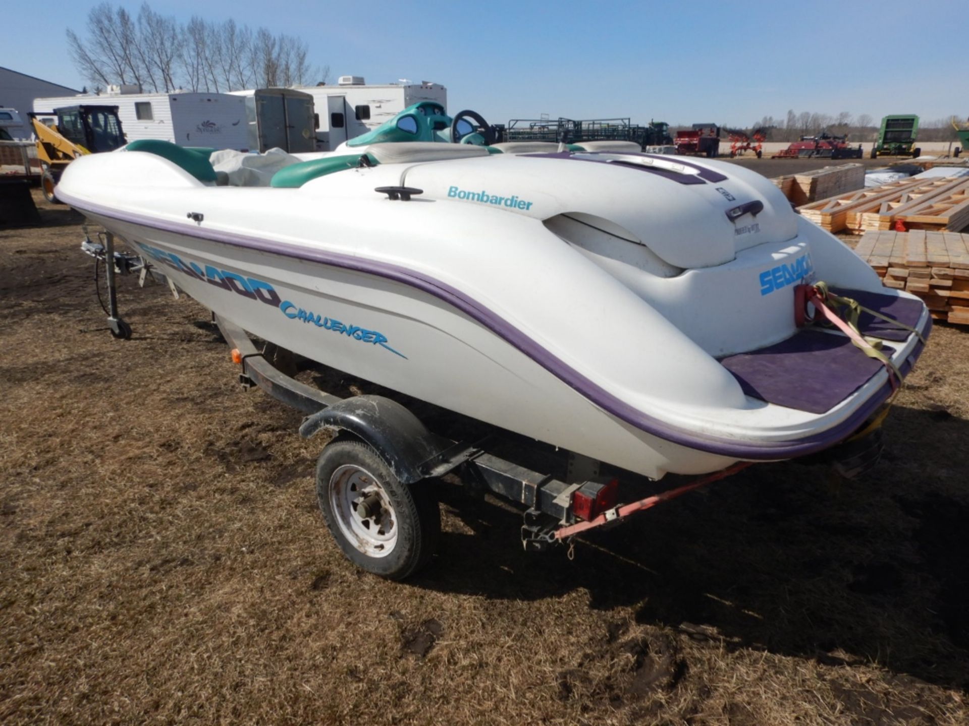 SEAD-DOO CHALLENGER INBOARD JET BOAT (REPAIRS NEEDED) W/ TRAILER - Image 2 of 13