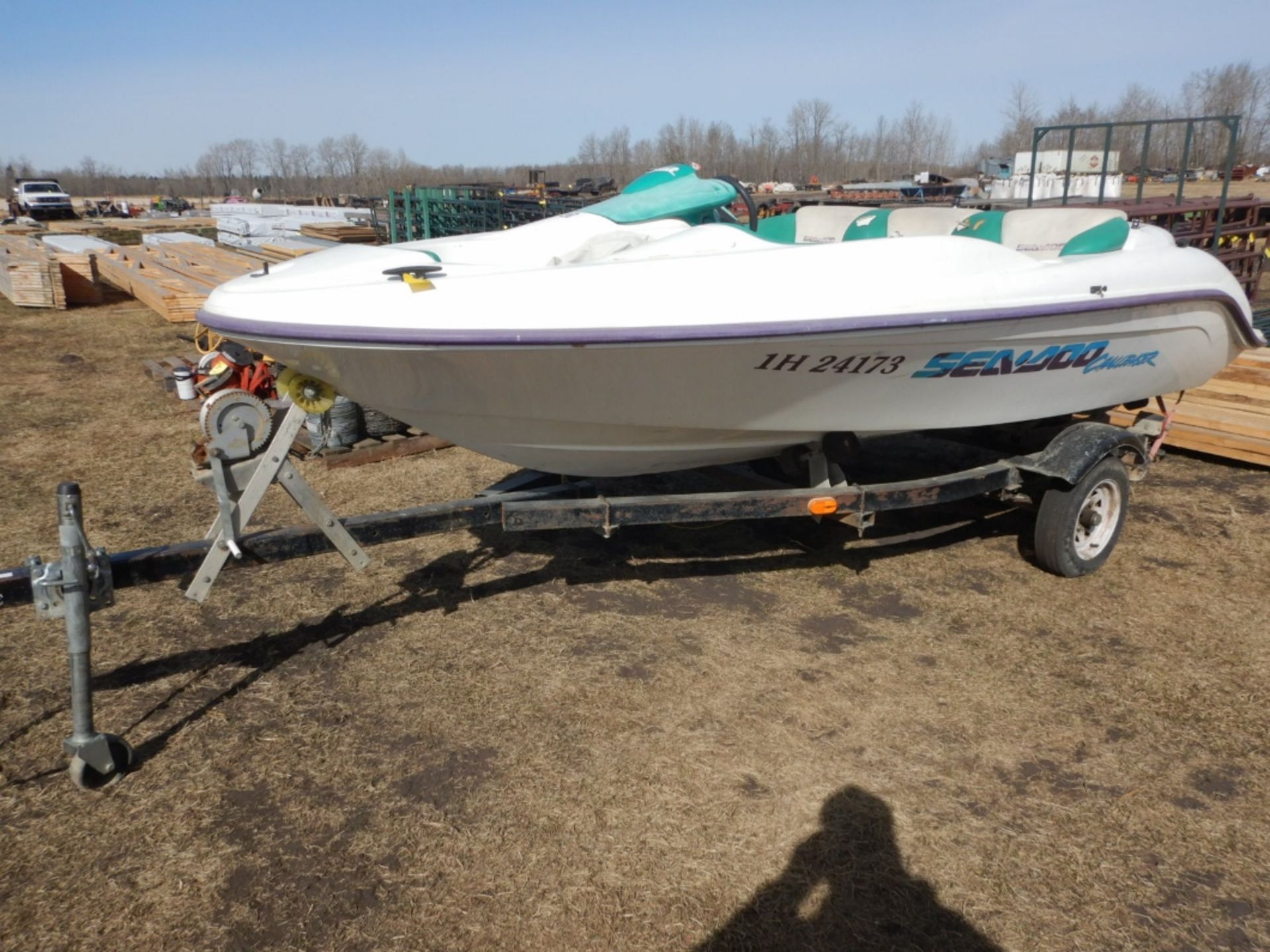 SEAD-DOO CHALLENGER INBOARD JET BOAT (REPAIRS NEEDED) W/ TRAILER