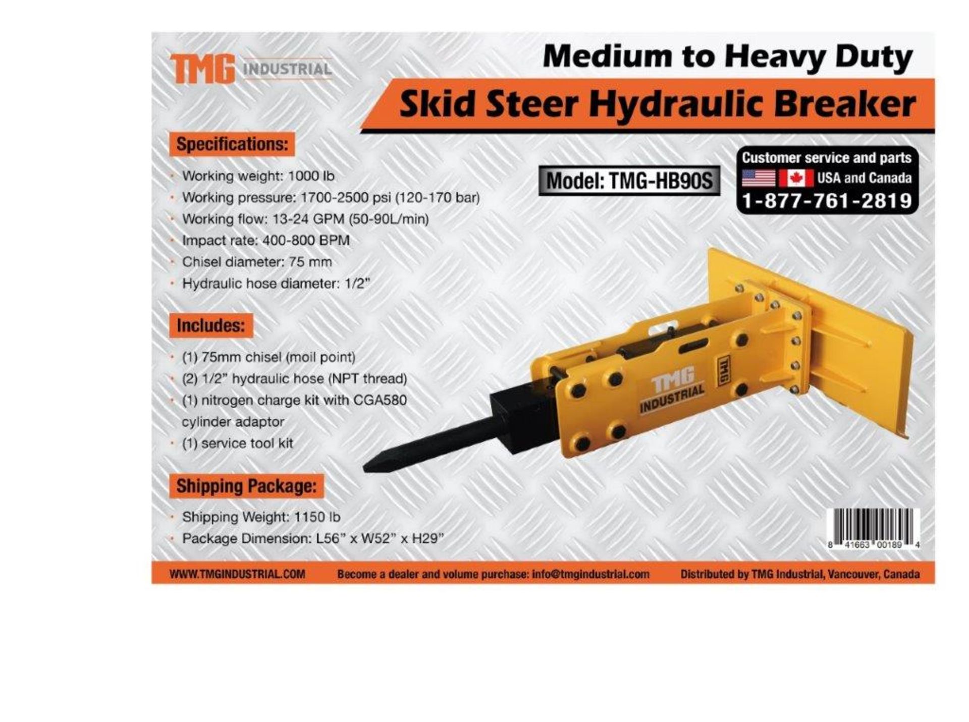 HYDRAULIC BREAKER SS (75MM) - TMG-HB90S - Image 4 of 6