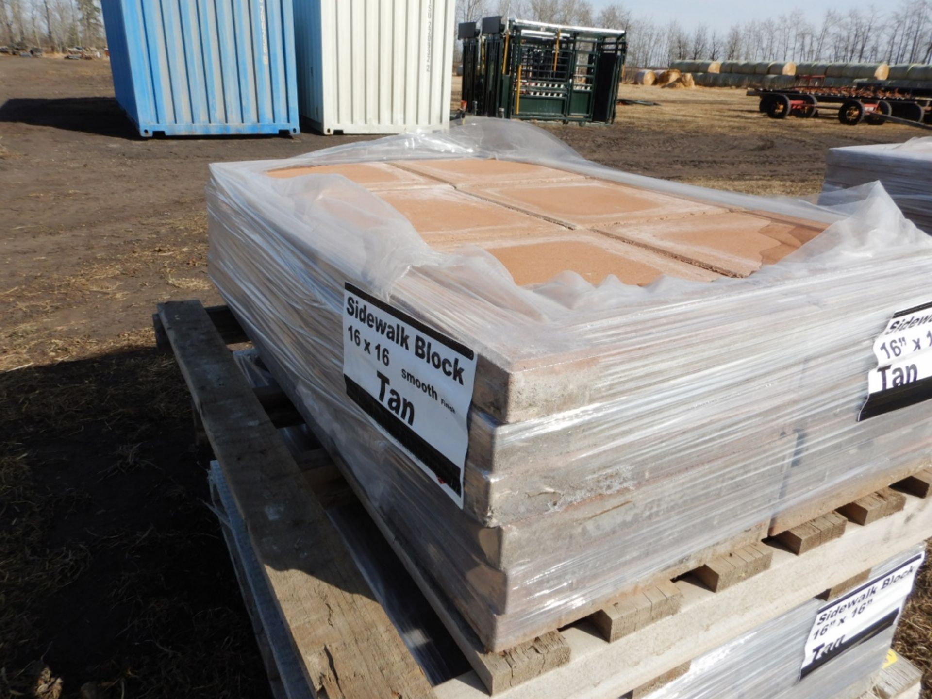 PALLET OF 36 TAN SIDEWALK BLOCKS 16INX16IN - SMOOTH FINISH