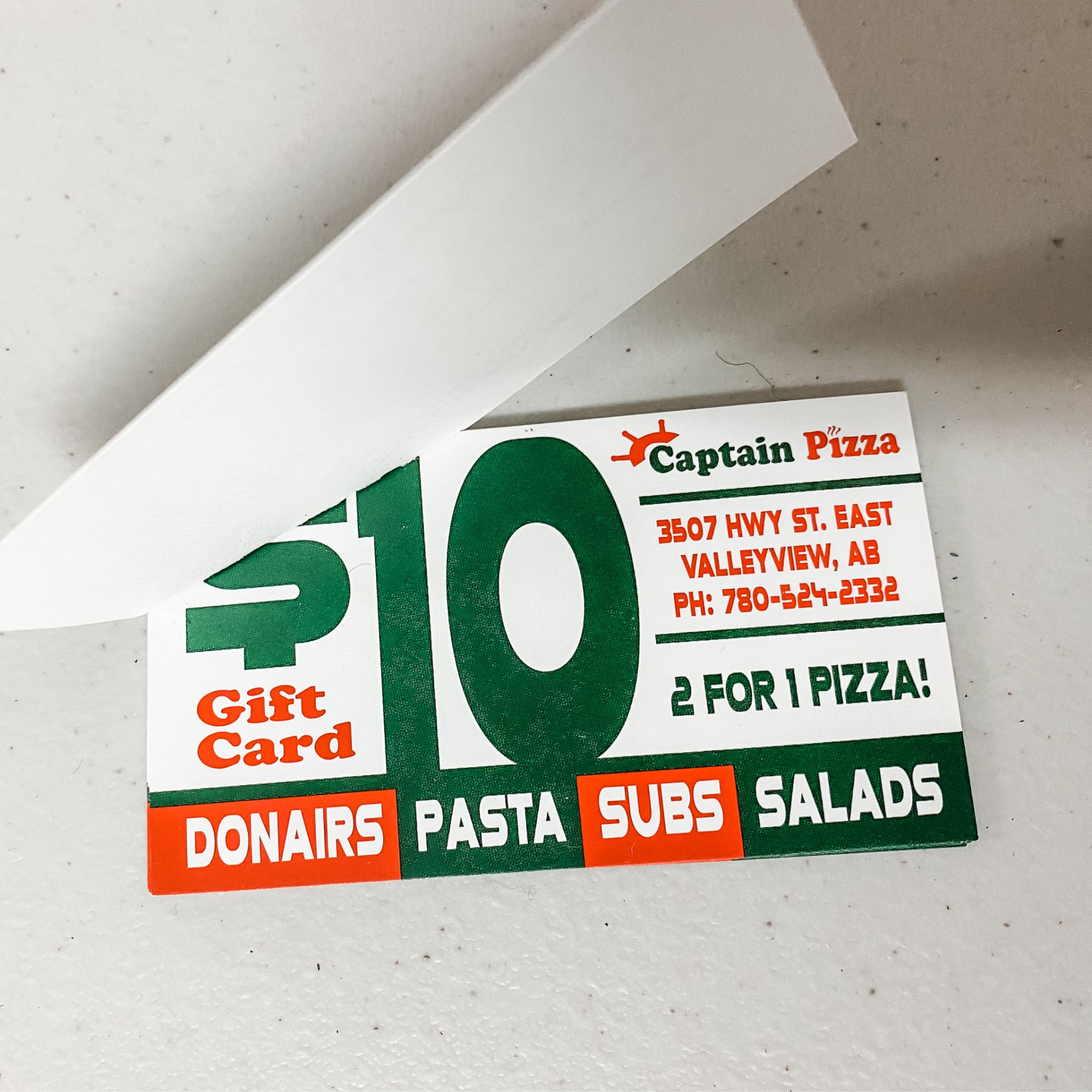 Gift Certificate - Captain Pizza $30 (Valleyview) x3 @ $10 each - Todd Lowen