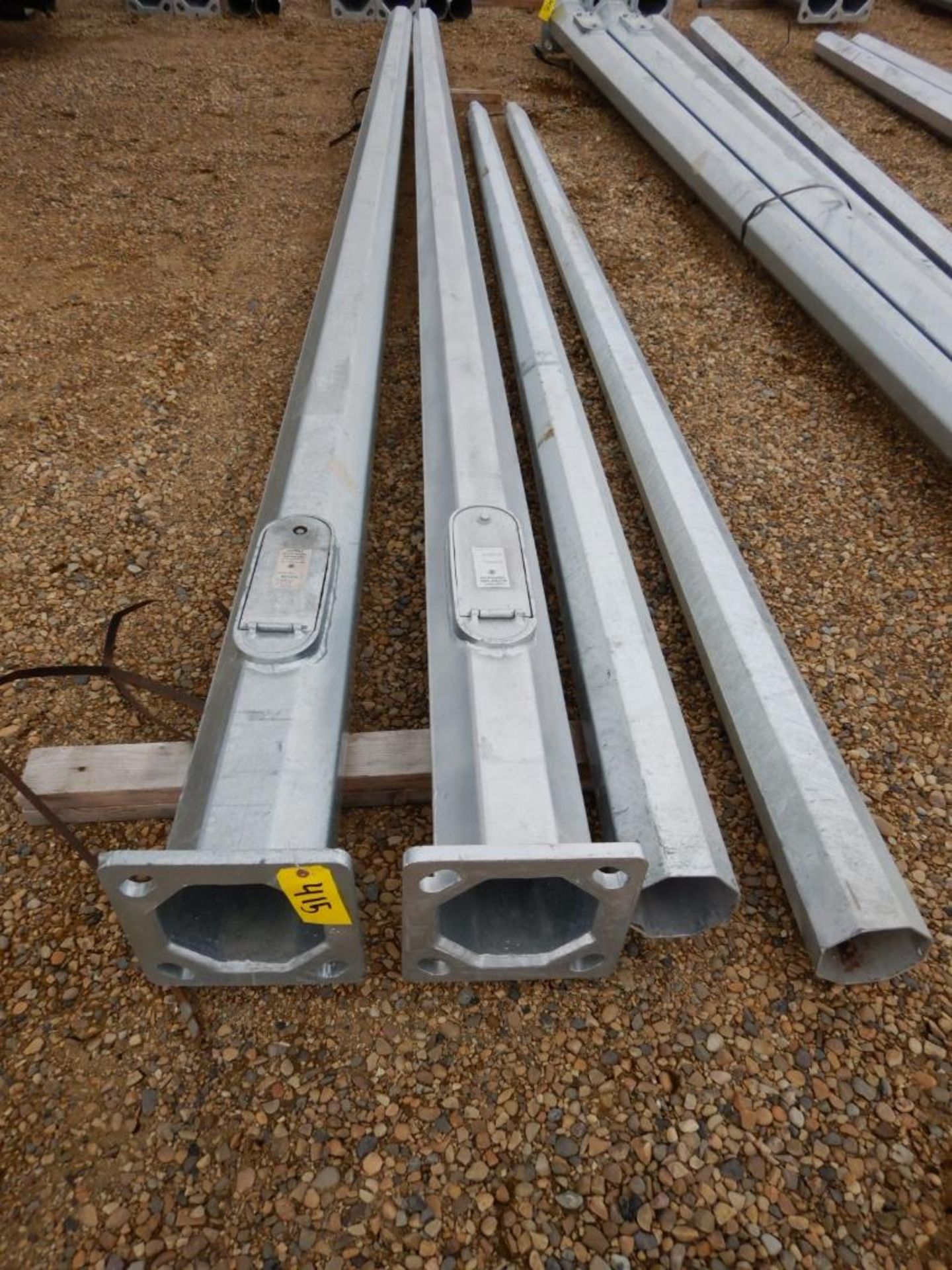 2-BS23FTS 17'-8" GALV. STEEL LIGHTPOLE BASES W/2-GALV. STEEL 12'-11' LIGHTPOLE EXTENSIONS - Image 2 of 2