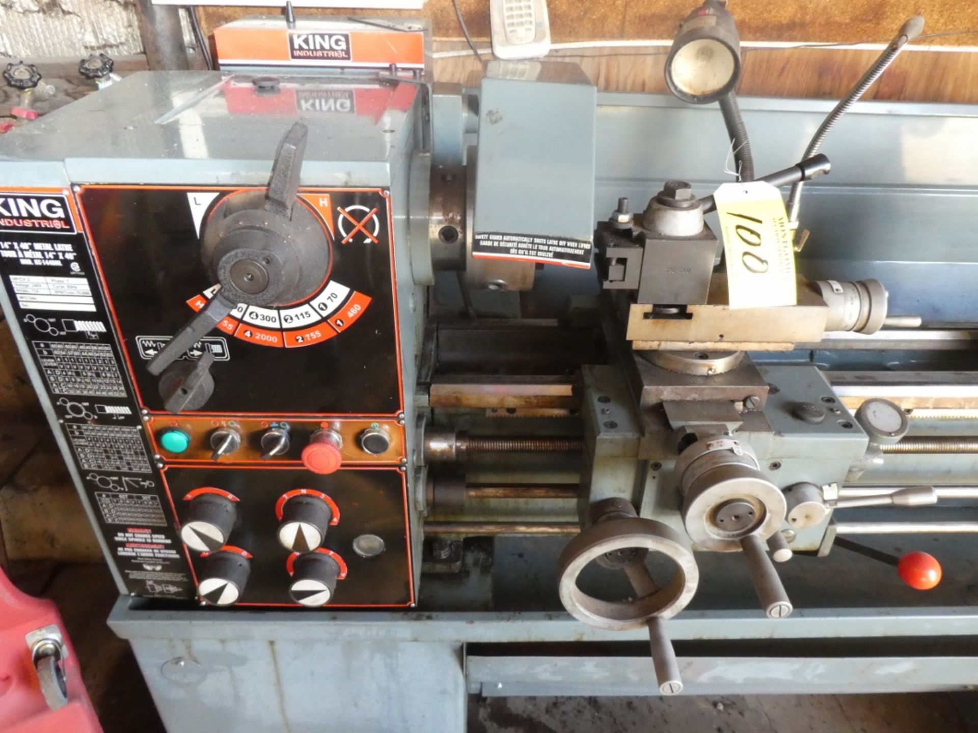 2005 KING INDUSTRIAL 14IN X 40IN METALWORKING ENGINE LATHE W/ 1IN BORE, HP/CV 2, SINGLE PHASE, 240V, - Image 3 of 6