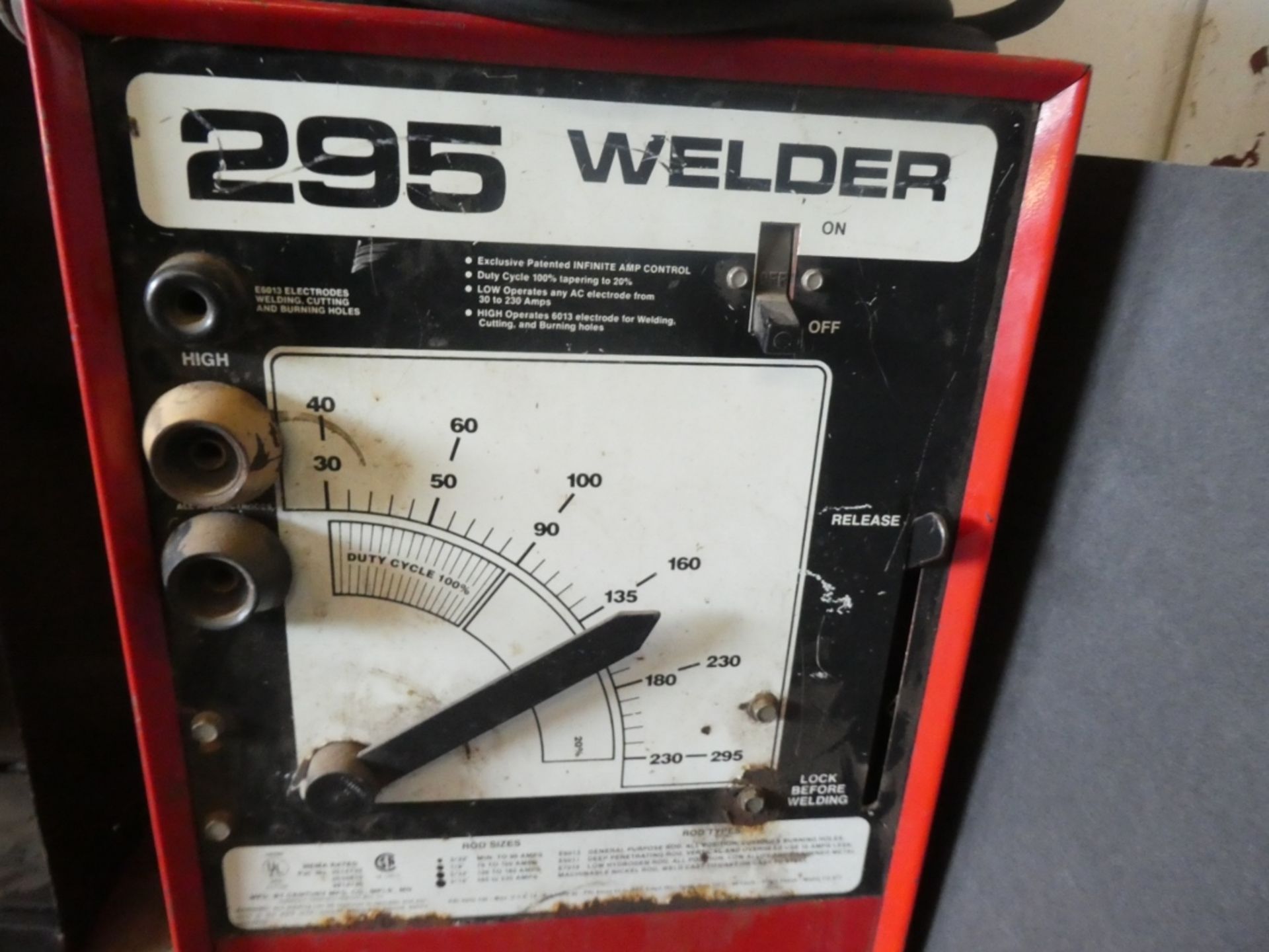 CENTURY 295 ARC WELDER W/ WELDING CABLES - Image 2 of 3