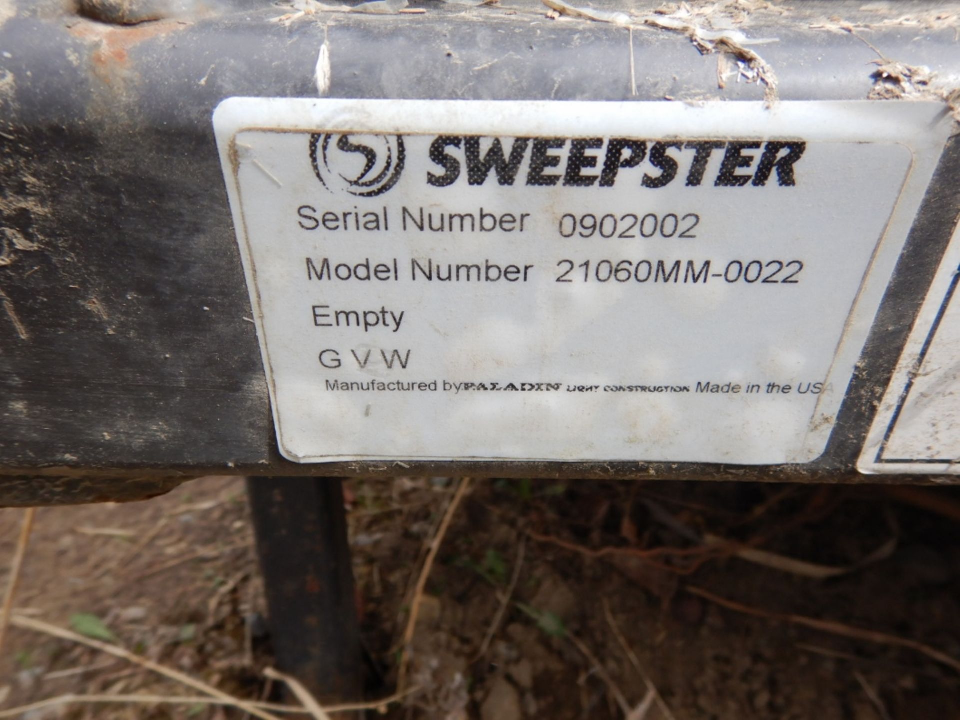 SWEEPSTER 60IN BROOM FOR SKID STEER – USED ONE TIME, MODEL 2106MM-0022, S/N 0902002 - Image 3 of 3