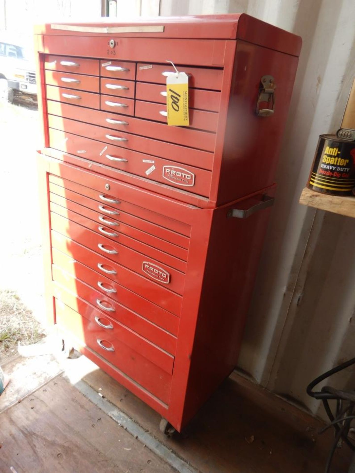 PROTO 22 DRAWER TOOL CABINET ON CASTORS - TOP AND BOTTOM CABINETS