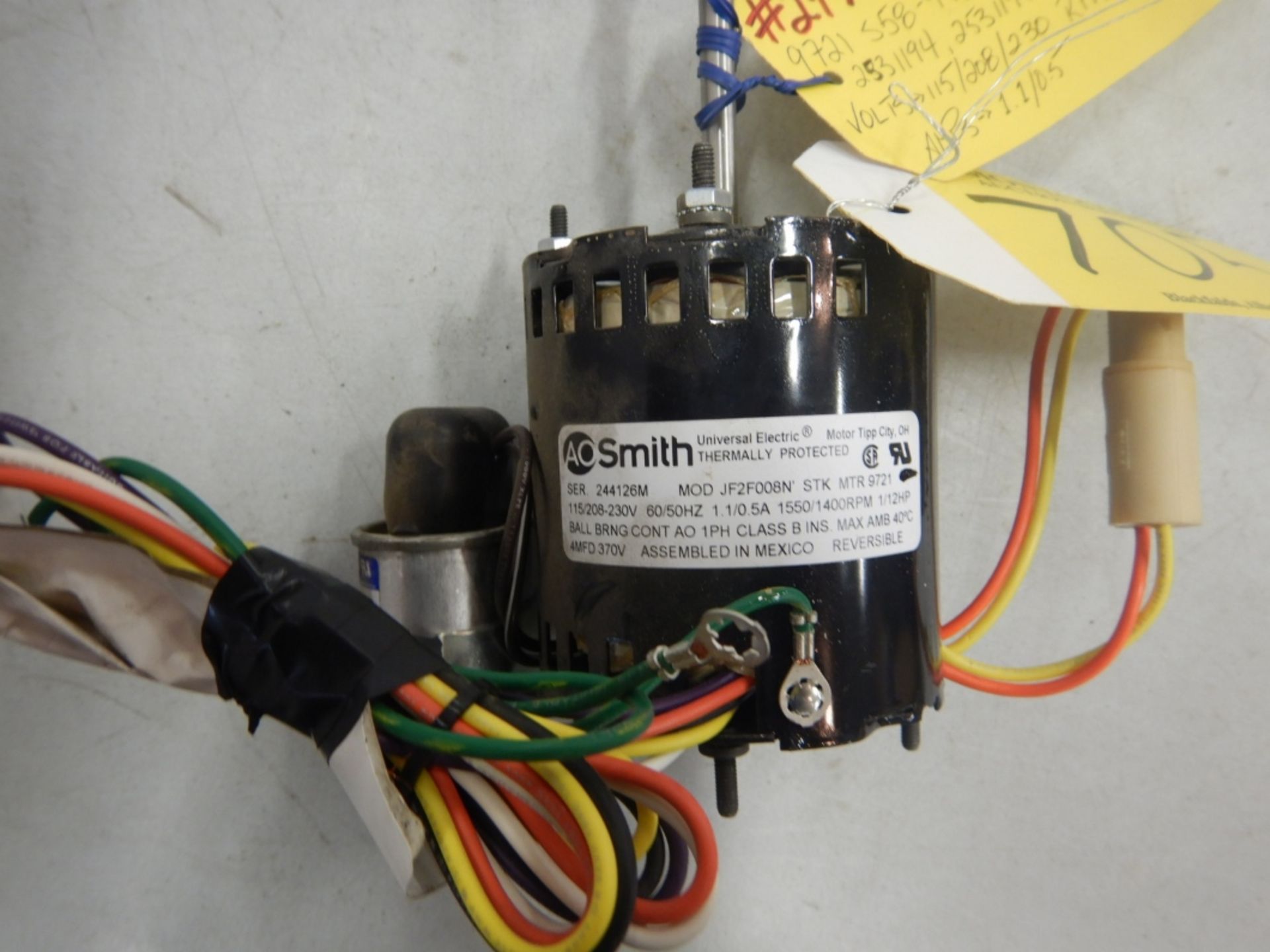 AO-SMITH ELEC MOTOR 115/208/230V, 1/12HP 1/15HP 1/20HP