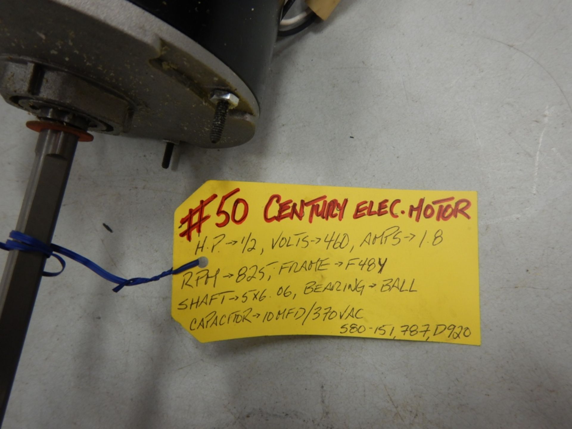 CENTURY ELEC MOTOR 460V, 1/2HP - Image 3 of 4