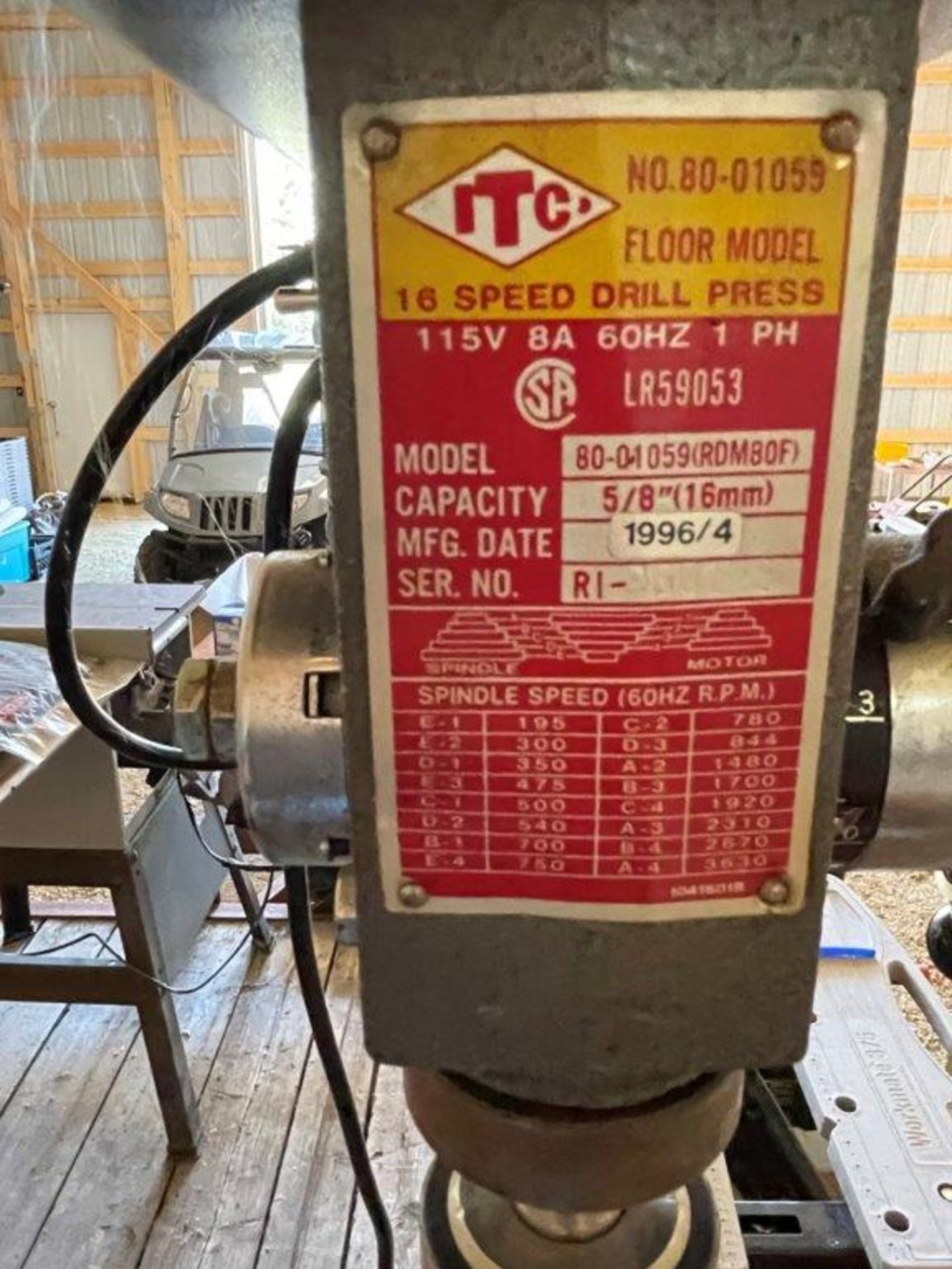 ITC 80 16 SPD FLOOR MODEL DRILL PRESS - Image 3 of 5