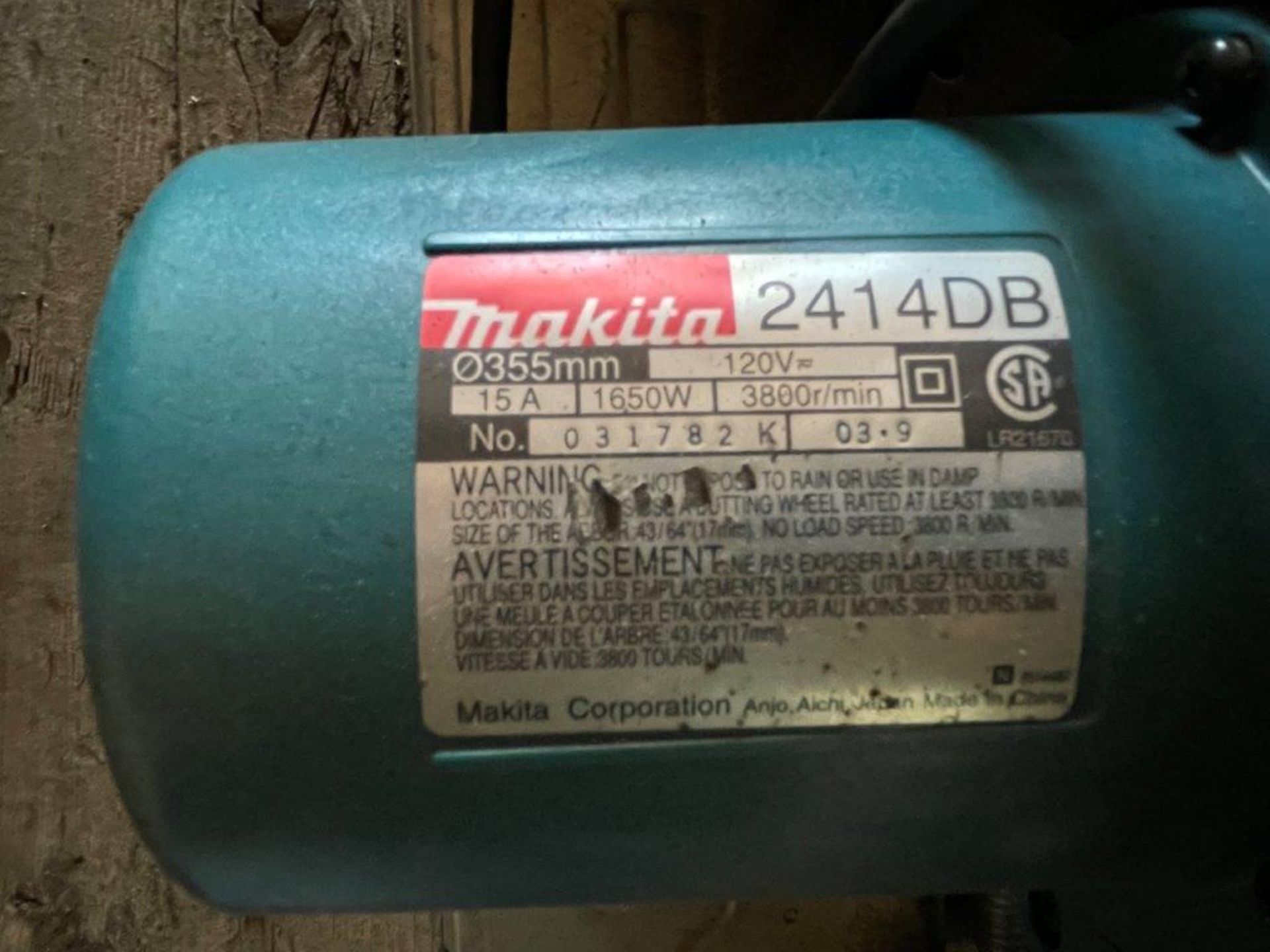 MAKITA 2414DB METAL CHOP SAW - Image 3 of 4