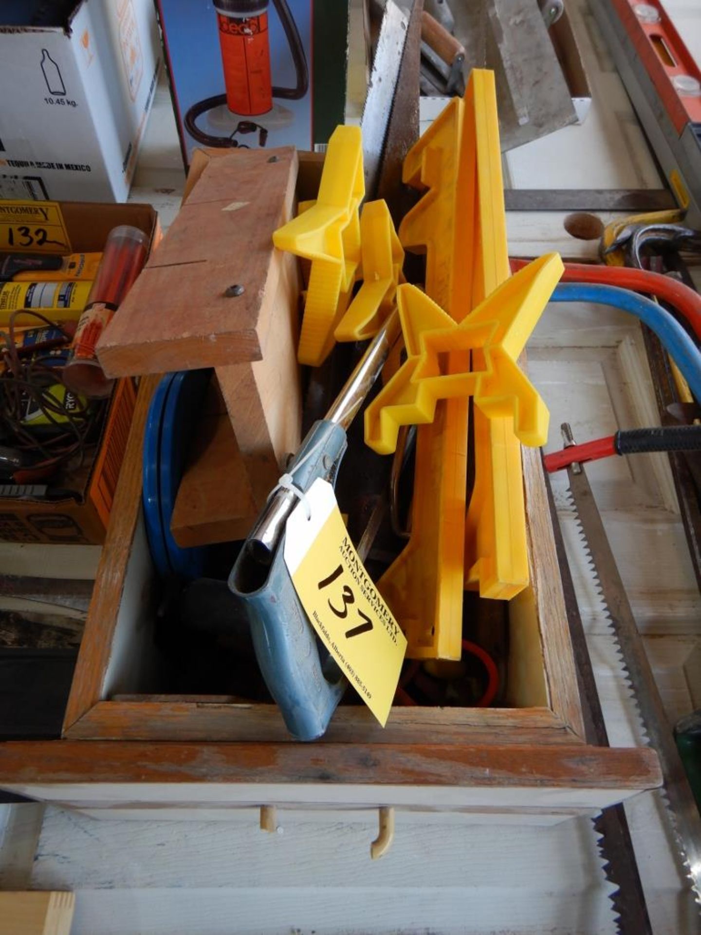 L/O ASSORTED HAND SAWS, COPING SAW, MITRE BOX, MITRE SAW, & MORE