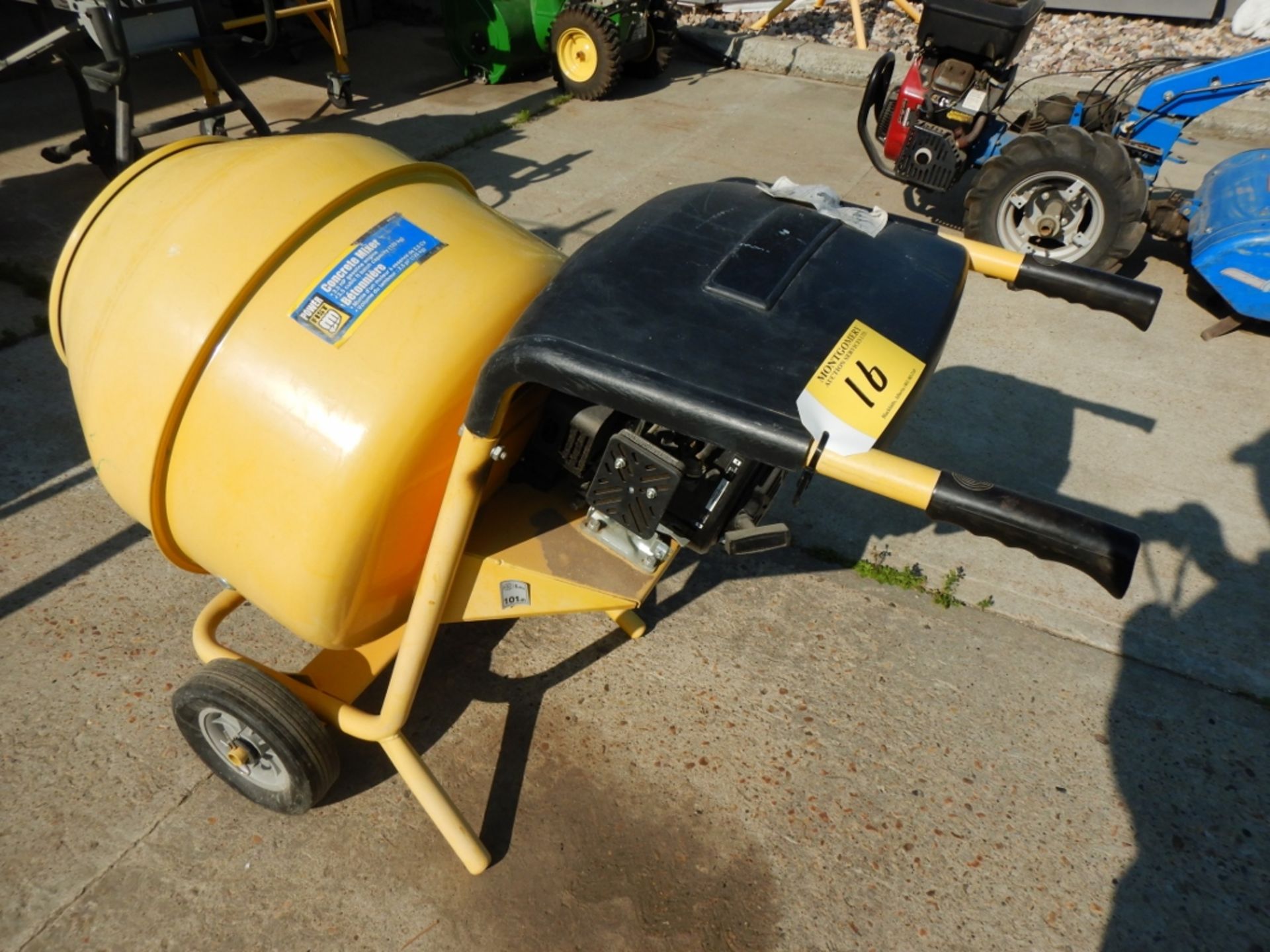 POWERFIST CONCRETE MIXER 2.5HP GAS ENGINE 2.5CU.FT CAPACITY (125KG) W/ WHEEL KIT, PEDESTAL, AND - Image 2 of 8