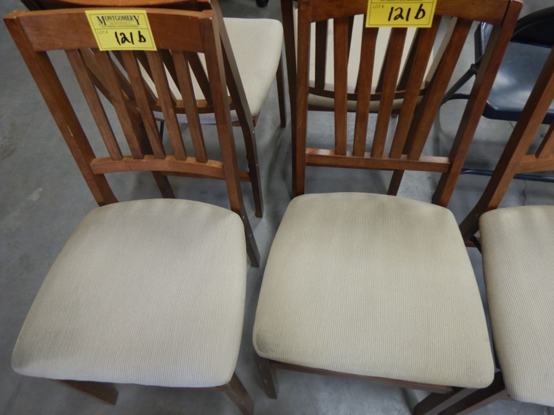 5-WOODEN FOLDING CHAIRS W/ FABRIC CUSHIONS - Image 3 of 3