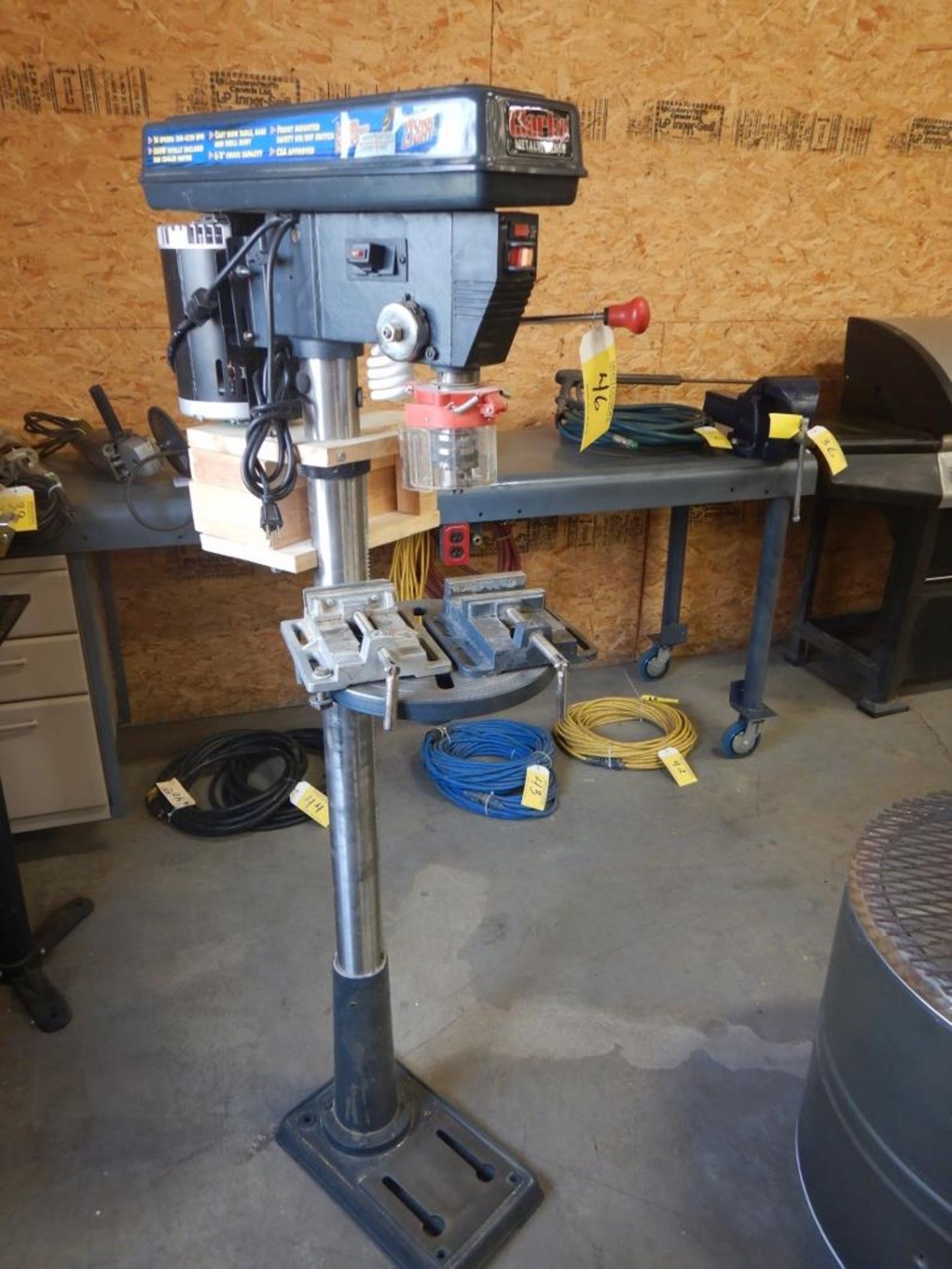 CLARKE METALWORKER PEDESTAL DRILL PRESS W/ LASER CENTERING DEVICE