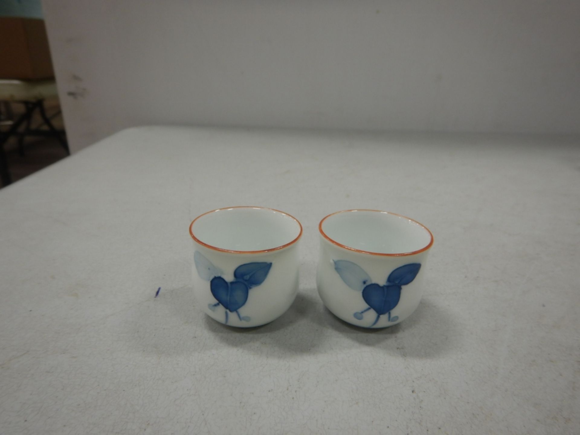 VINTAGE SAILING SHIP IN A BOTTLE, PATTERNED BLUE BOTTLE MADE IN BELGIUM, CHINESE TEACUPS, ROYAL - Image 10 of 12