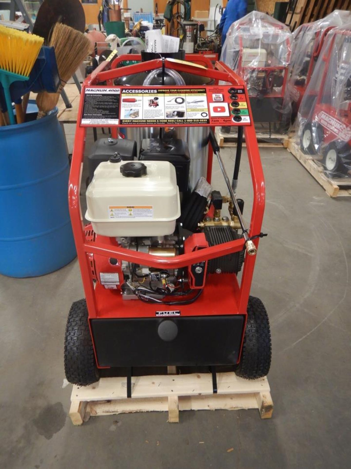 EASY KLEEN 4000 PSI HOT WATER PRESSURE WASHER DIESEL FIRED, 15HP ELECTRIC START ENGINE, WHEEL KIT, - Image 2 of 5