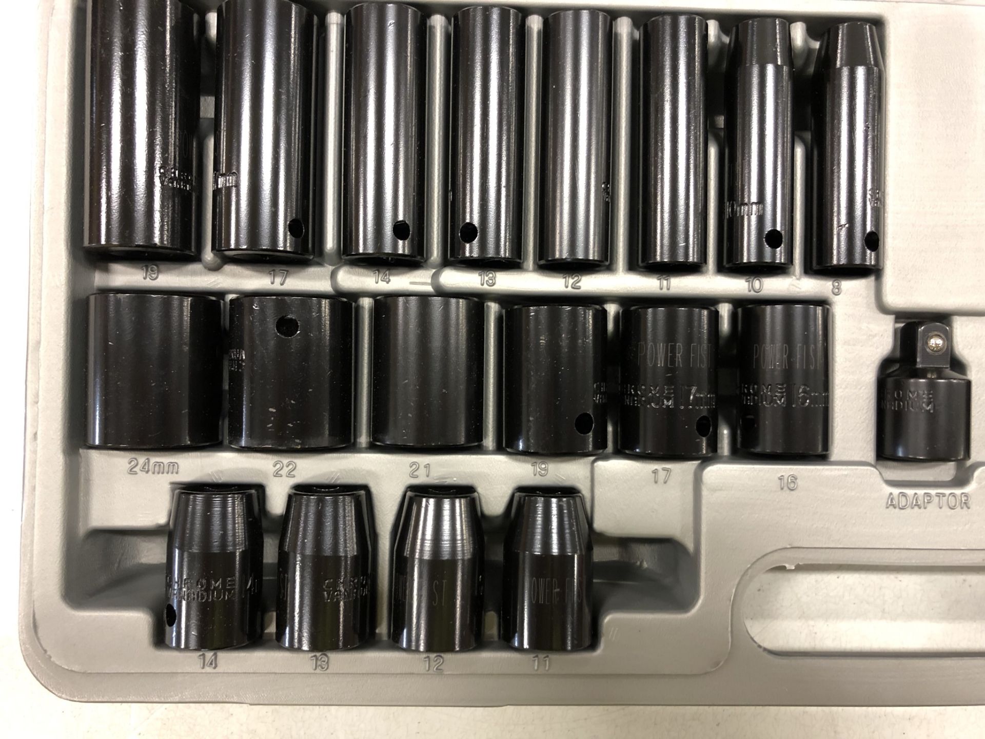 POWER FIST METRIC AND SAE 1/2IN, 3/8IN, IMPACT SOCKET SET - Image 2 of 4