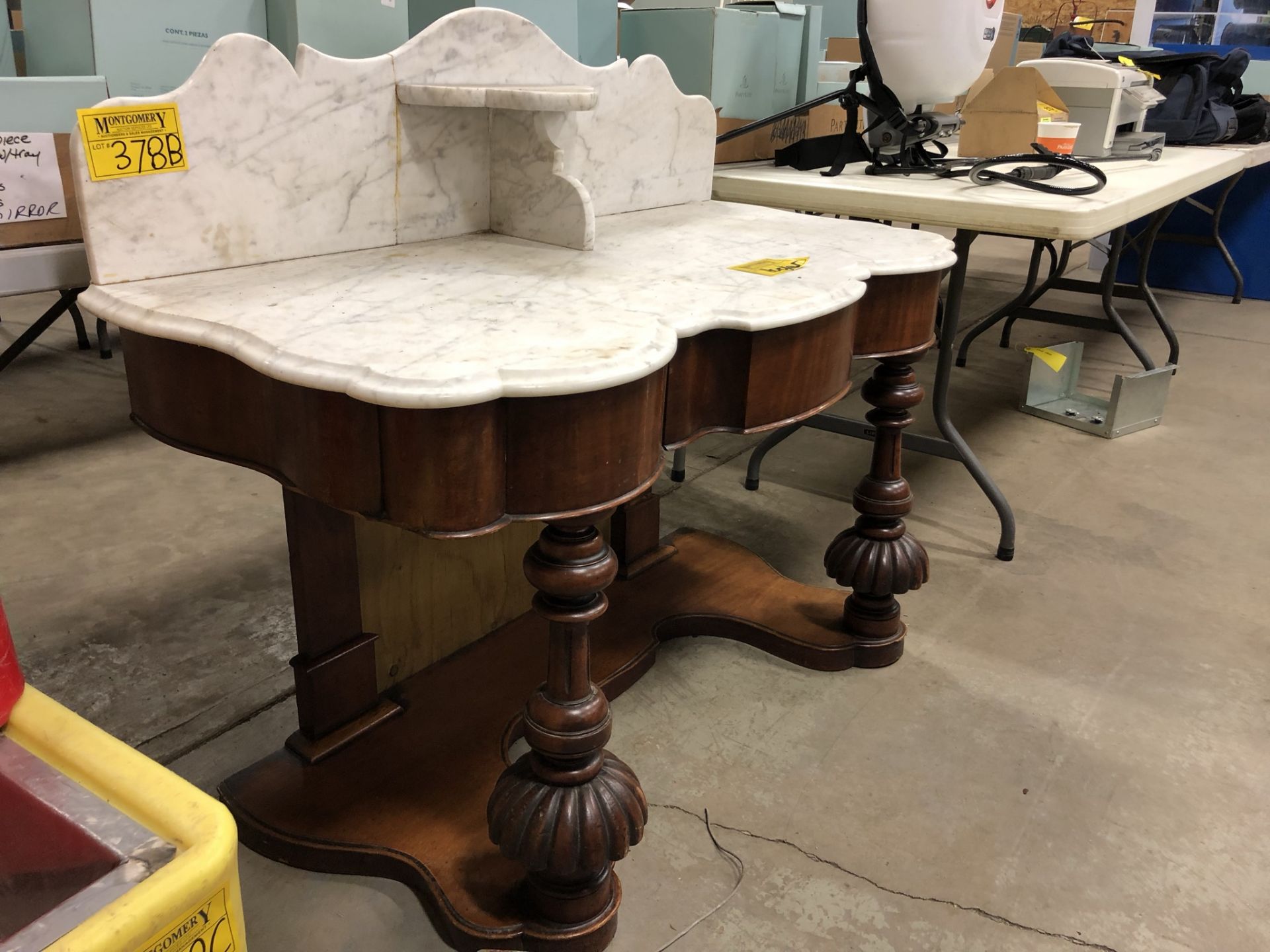 VINTAGE MARBLE TOP DRESSING TABLE - Image 3 of 4
