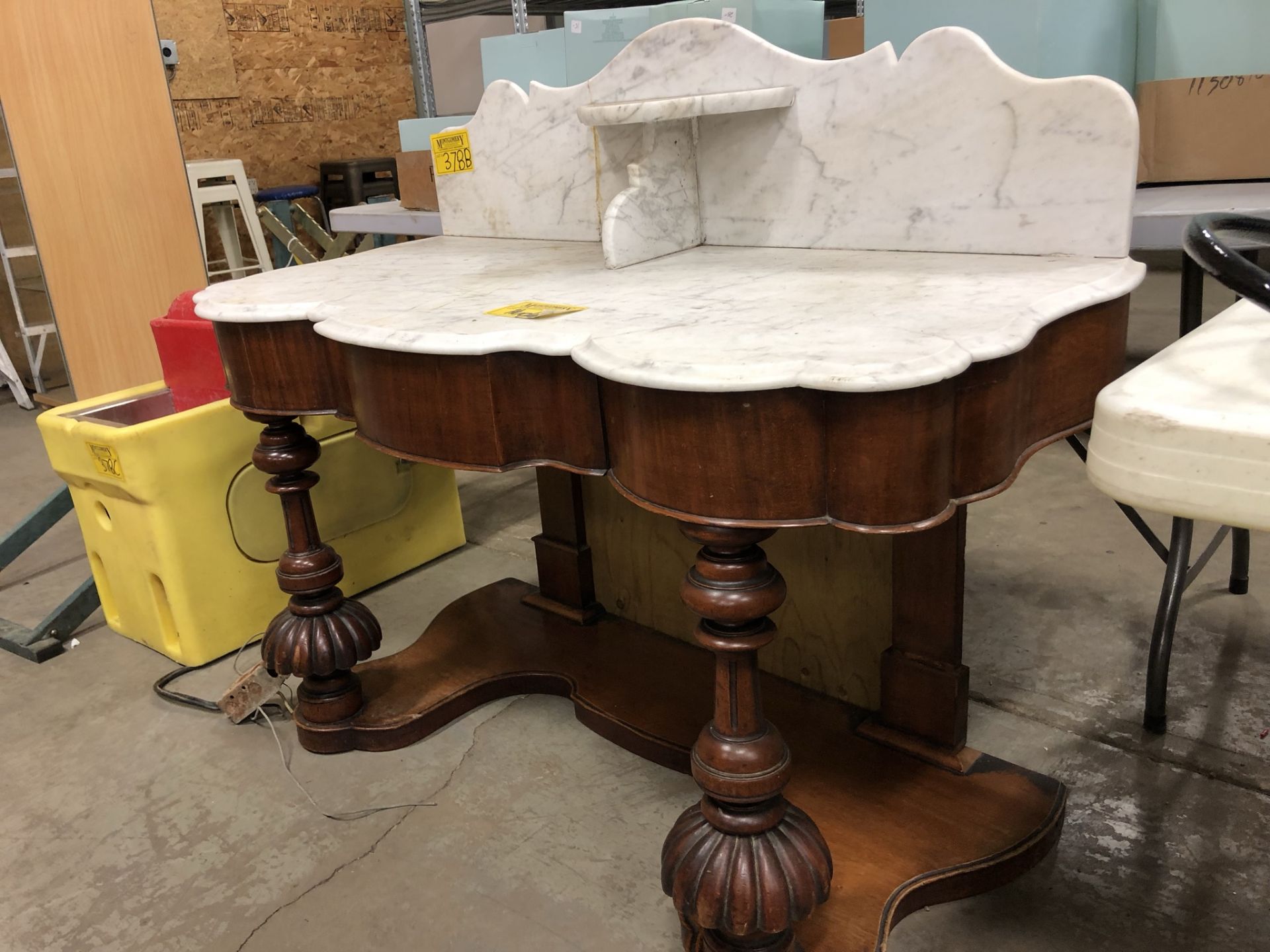 VINTAGE MARBLE TOP DRESSING TABLE - Image 2 of 4