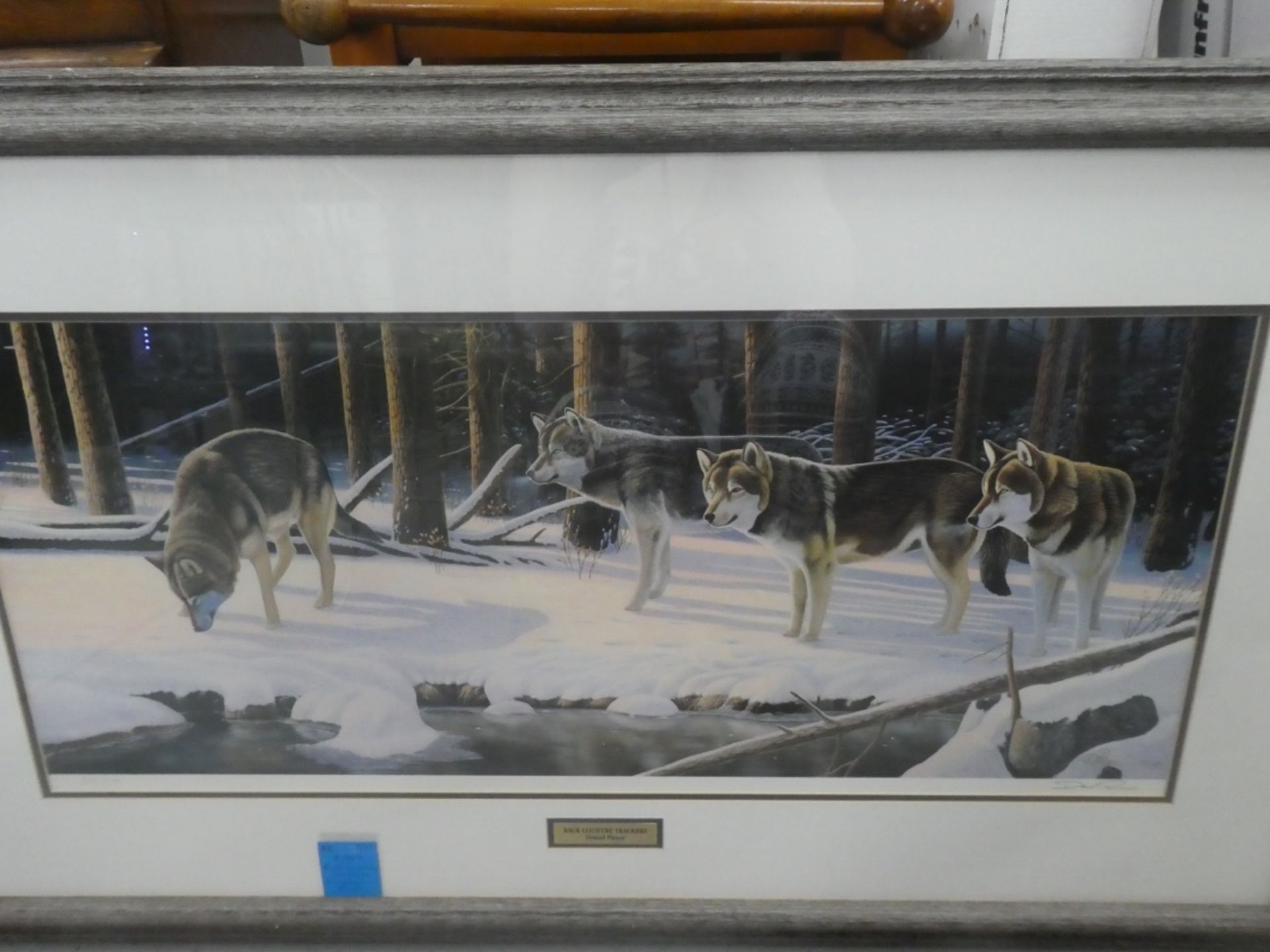 DANIEL PIERCE NUMBERED PRINT 844/950 "BACK COUNTRY TRACKERS" 25"H 43"W - Image 2 of 3