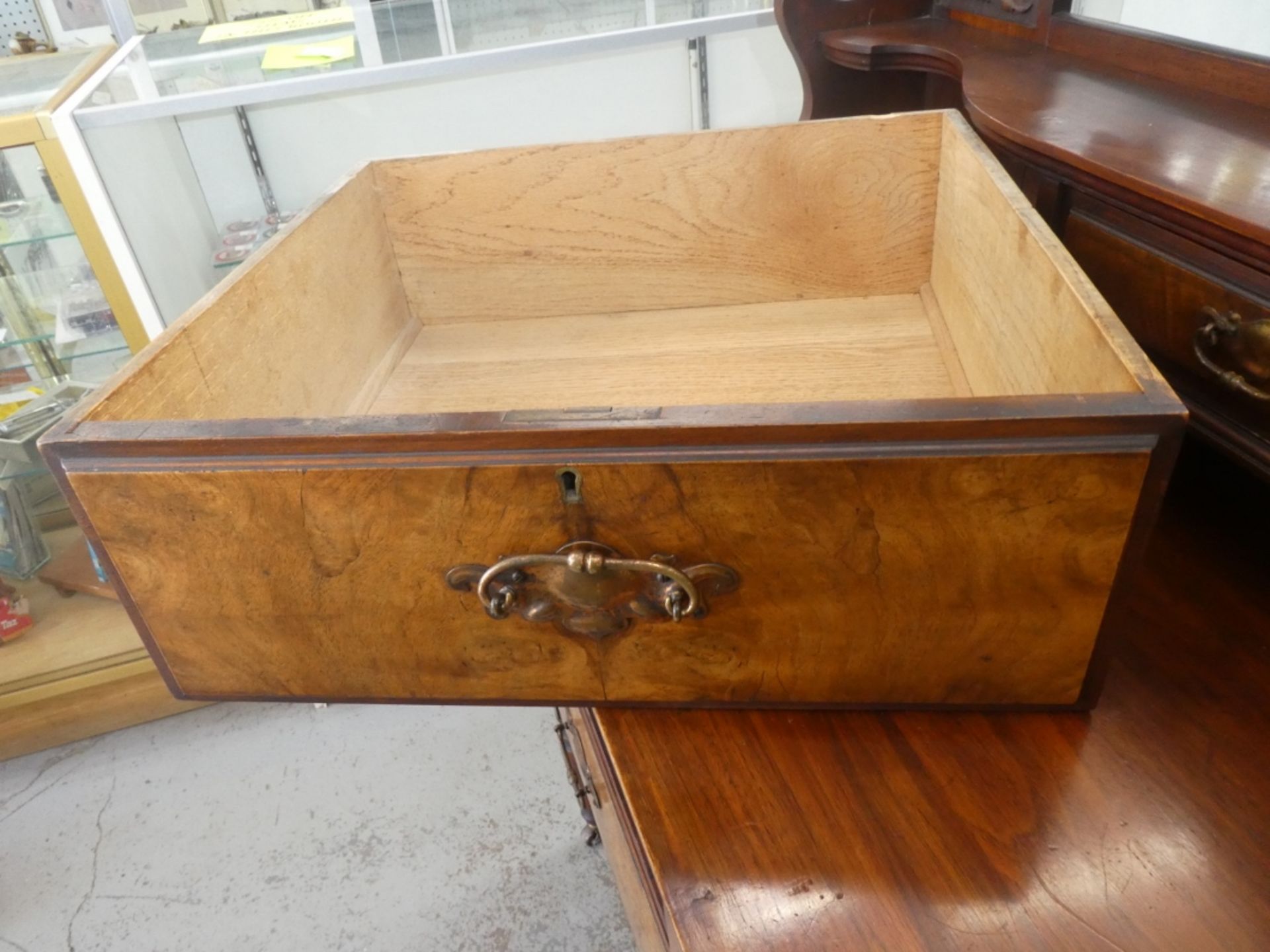 VICTORIAN DRESSER MAHOGANY W/BURLED WALNUT ACCENTS 78"H 42"W 20"D - Image 3 of 4